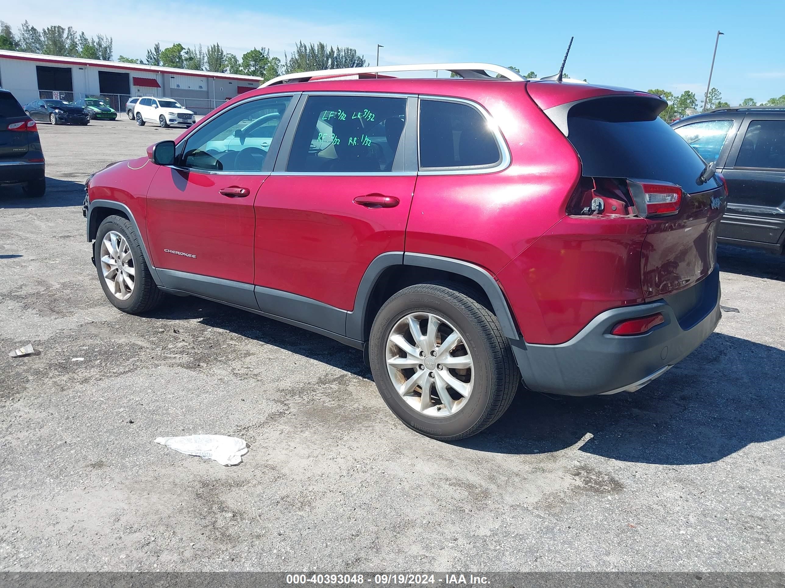 2017 Jeep Cherokee Limited Fwd Red vin: 1C4PJLDBXHW526010