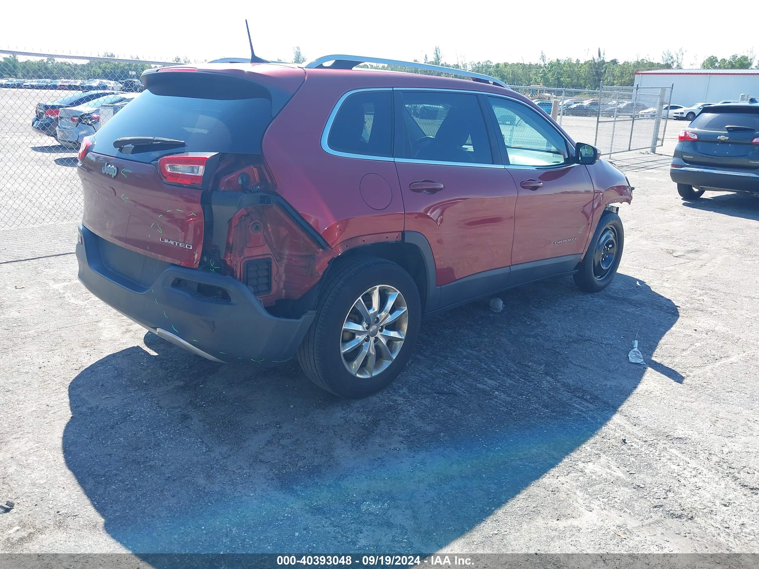 2017 Jeep Cherokee Limited Fwd Red vin: 1C4PJLDBXHW526010