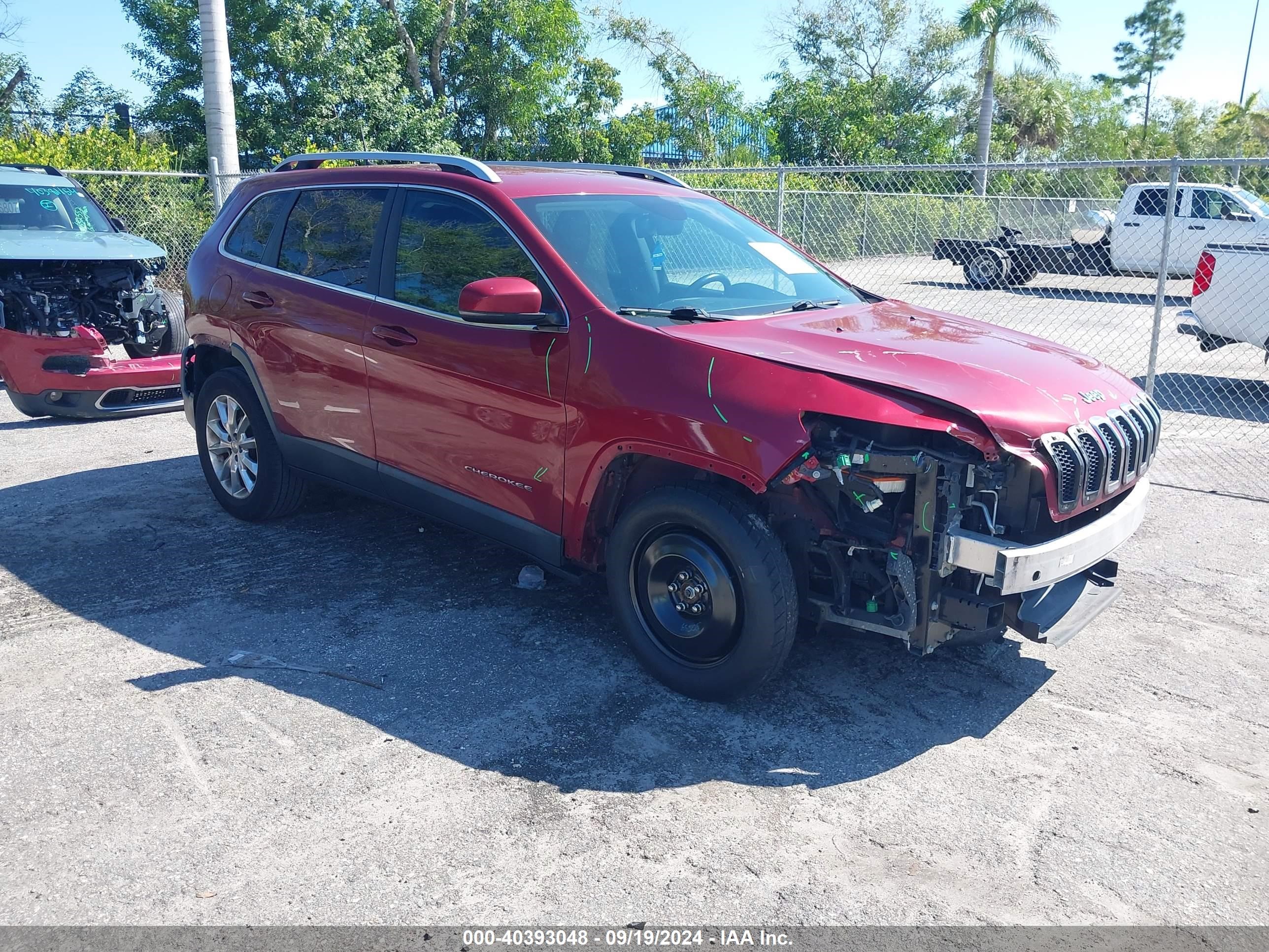 2017 Jeep Cherokee Limited Fwd Red vin: 1C4PJLDBXHW526010