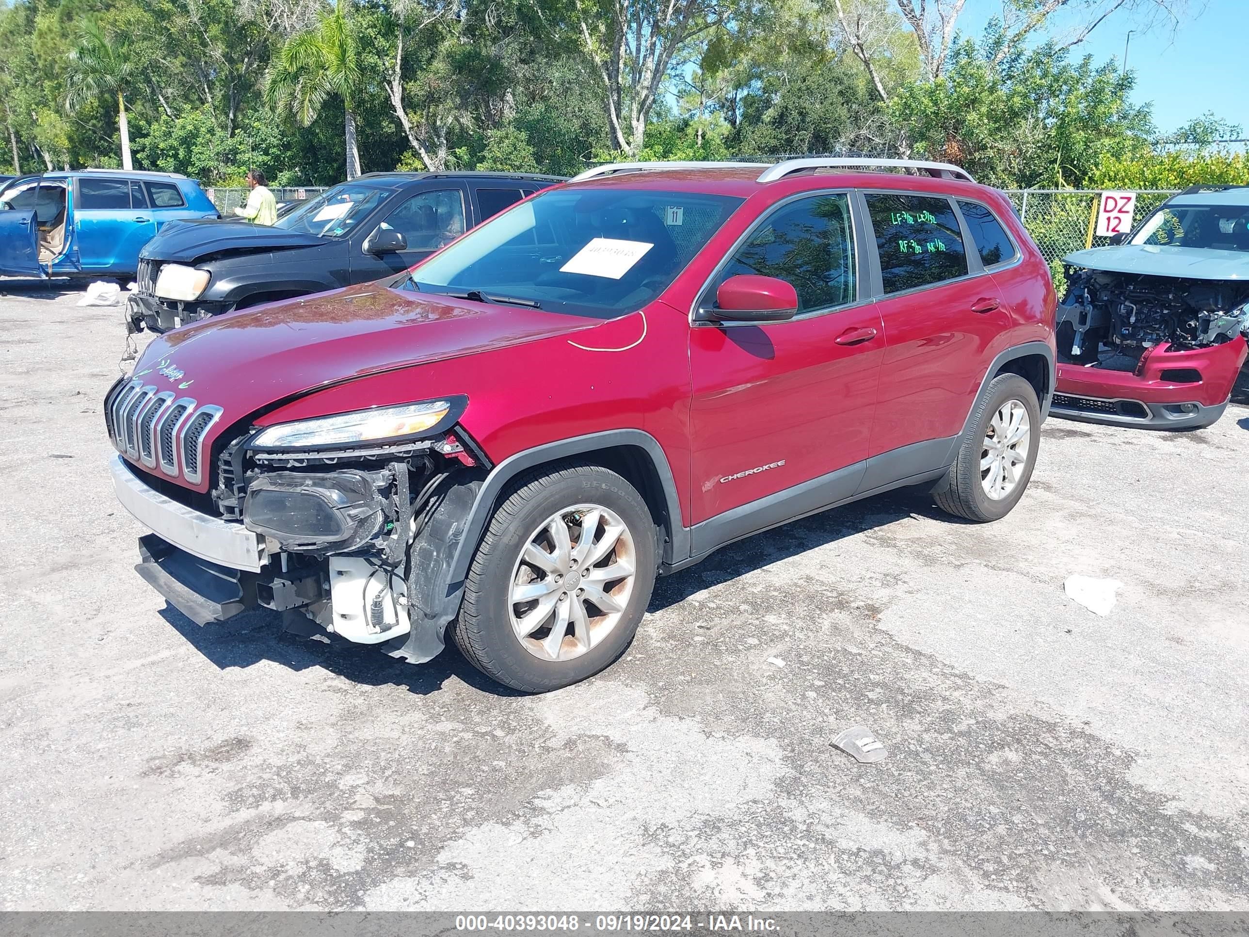 2017 Jeep Cherokee Limited Fwd Red vin: 1C4PJLDBXHW526010