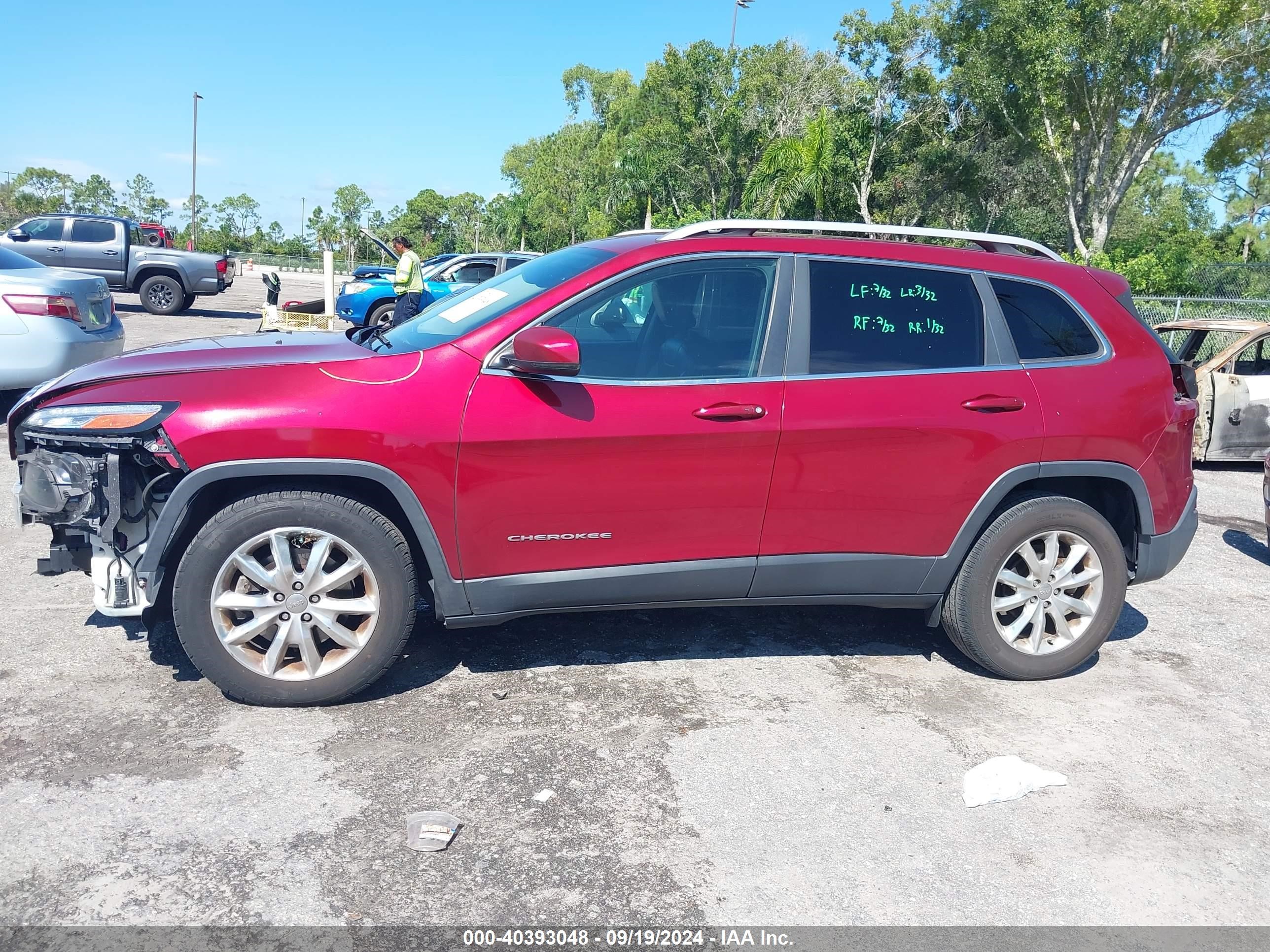2017 Jeep Cherokee Limited Fwd Red vin: 1C4PJLDBXHW526010