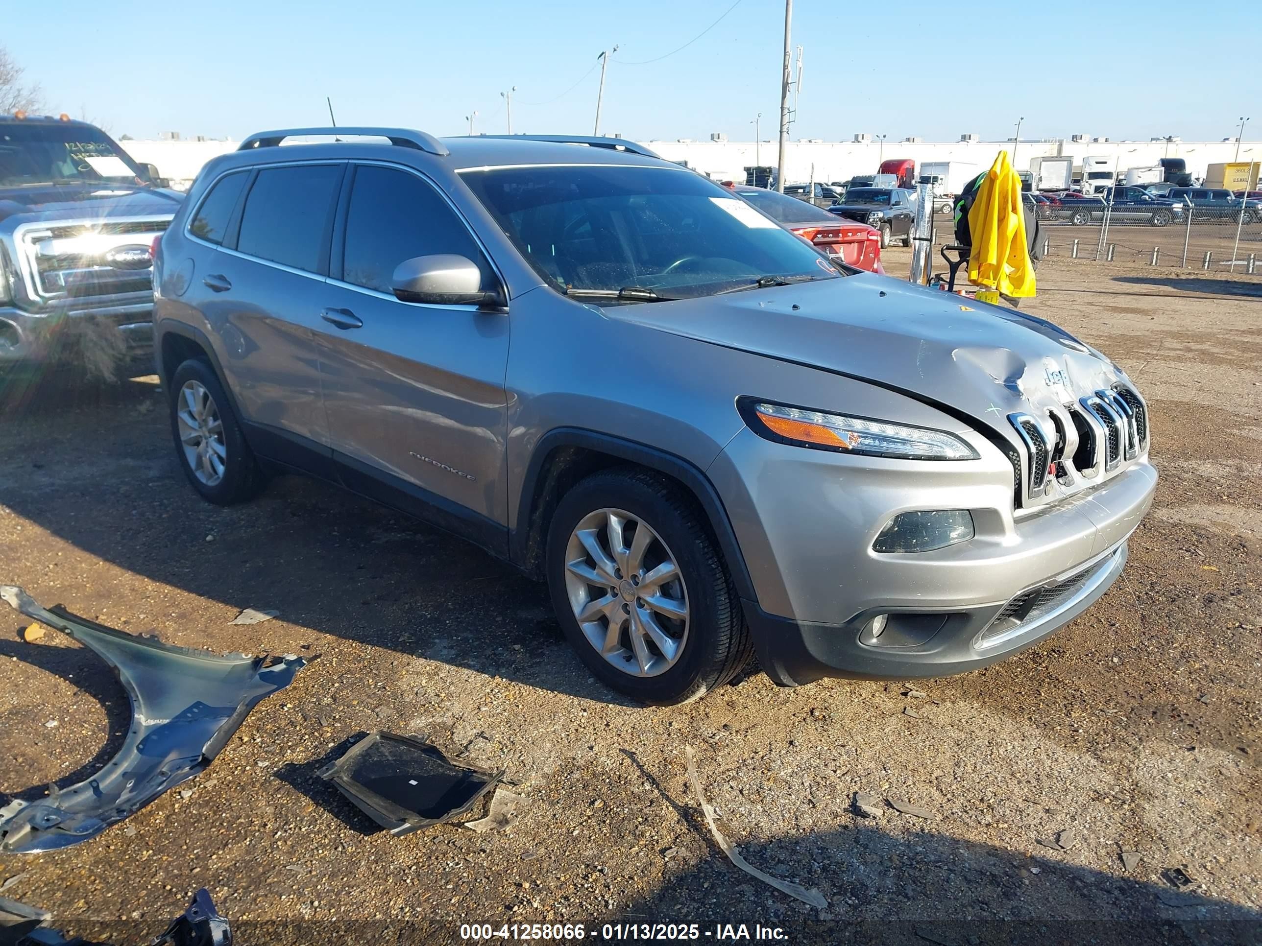 2017 Jeep Cherokee Limited Fwd Gray vin: 1C4PJLDBXHW548184