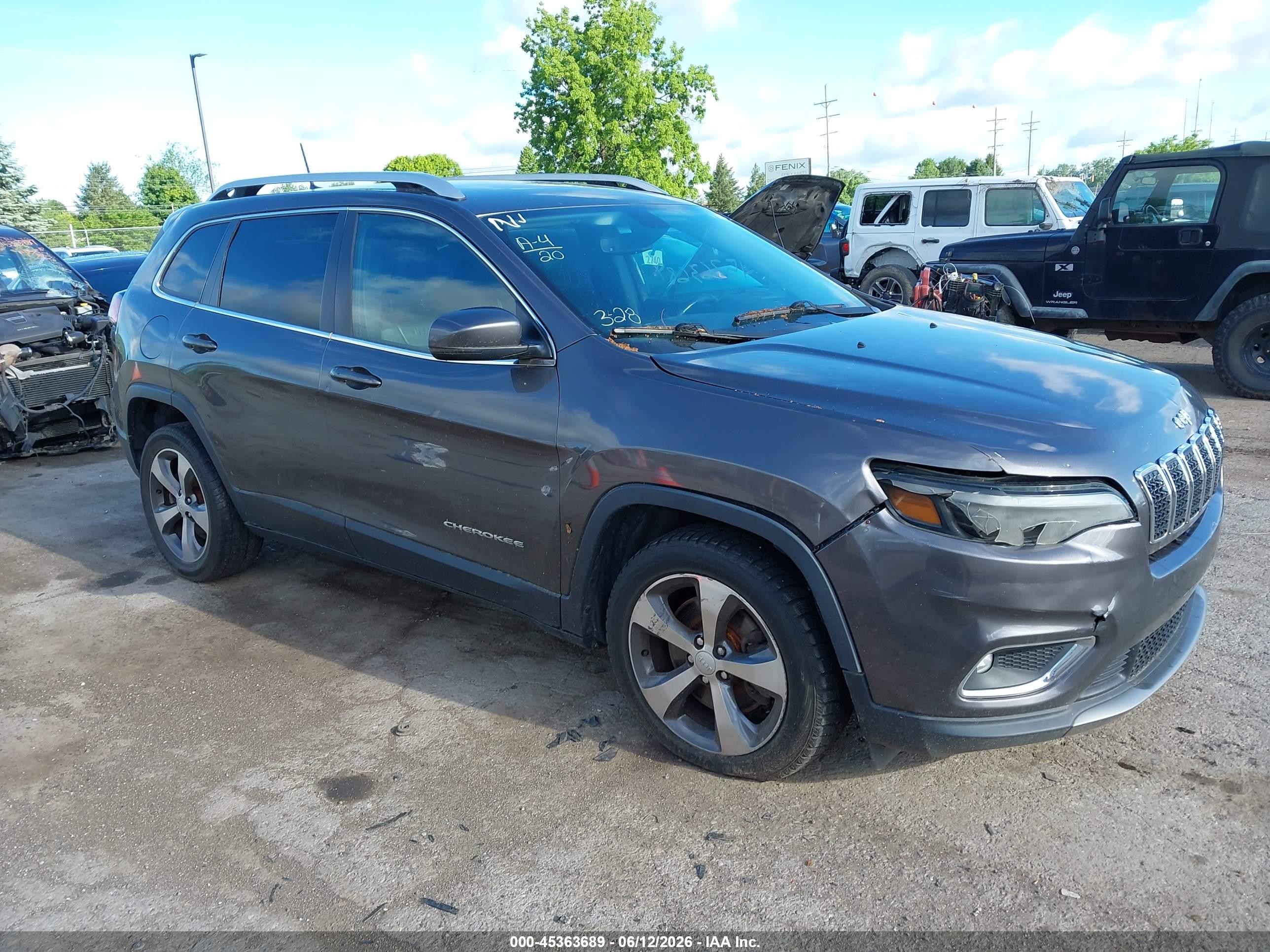 2020 Jeep Cherokee Limited Fwd Gray vin: 1C4PJLDBXLD535472