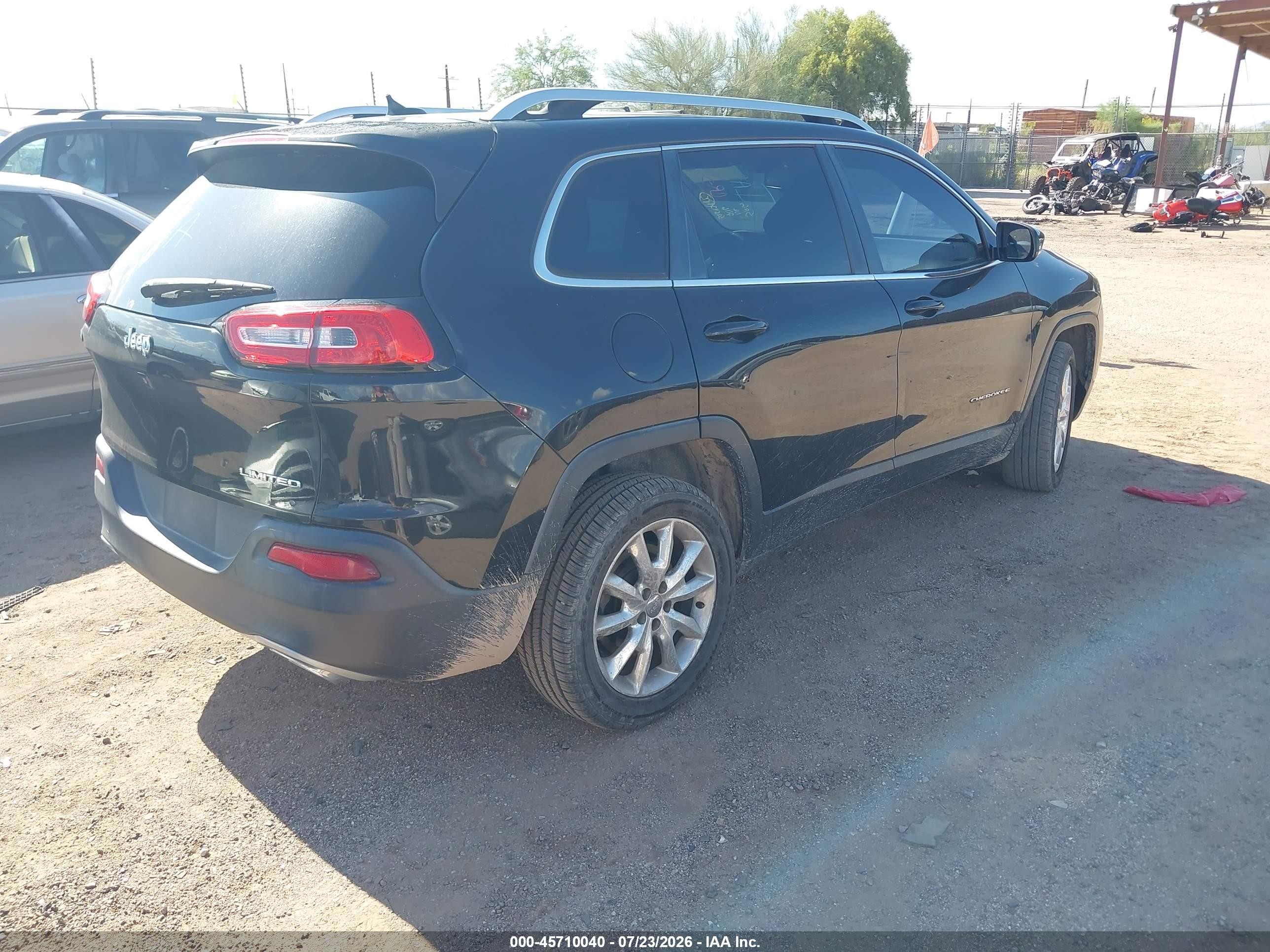 2015 Jeep Cherokee Limited Black vin: 1C4PJLDS0FW525431