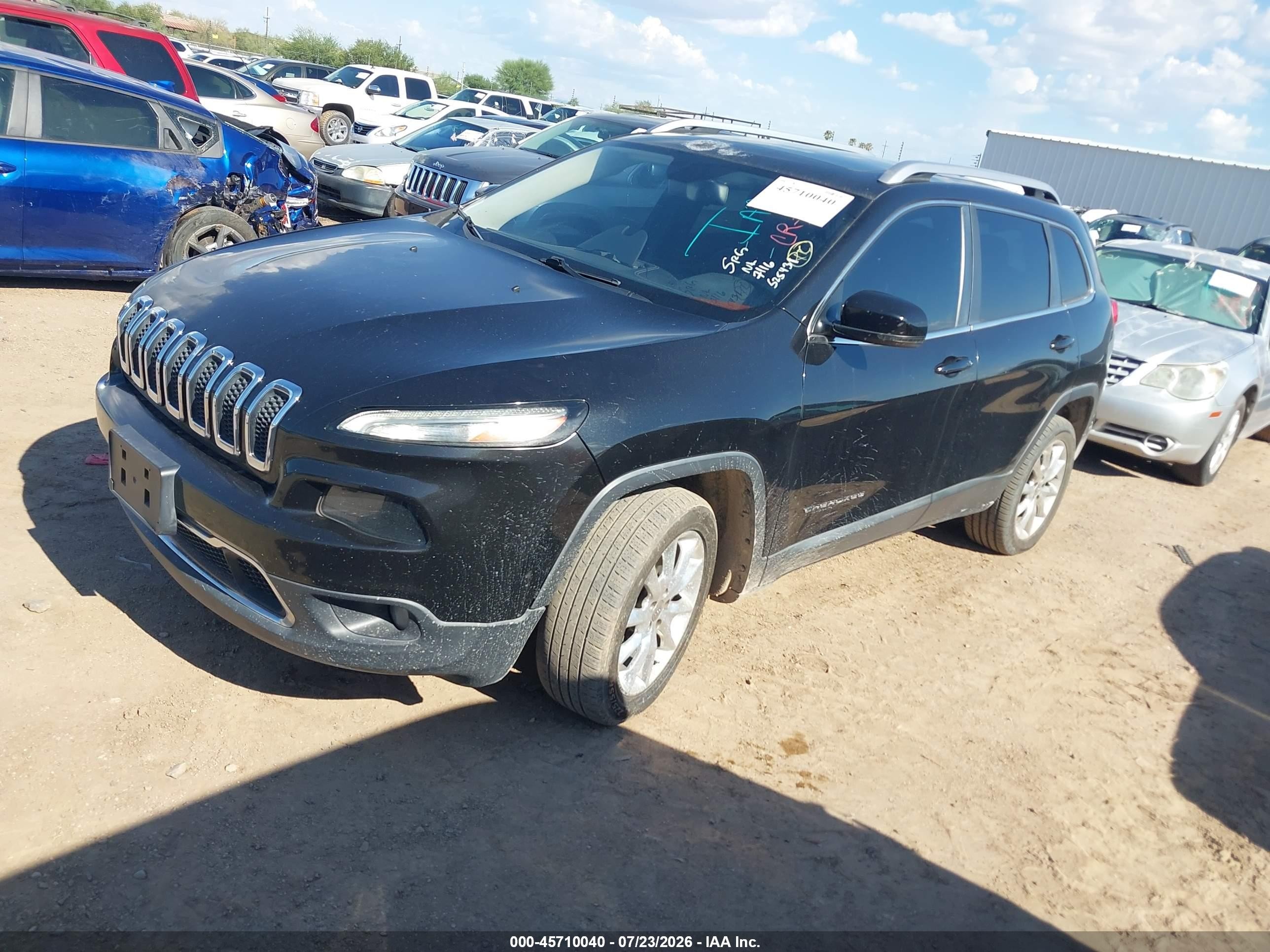 2015 Jeep Cherokee Limited Black vin: 1C4PJLDS0FW525431
