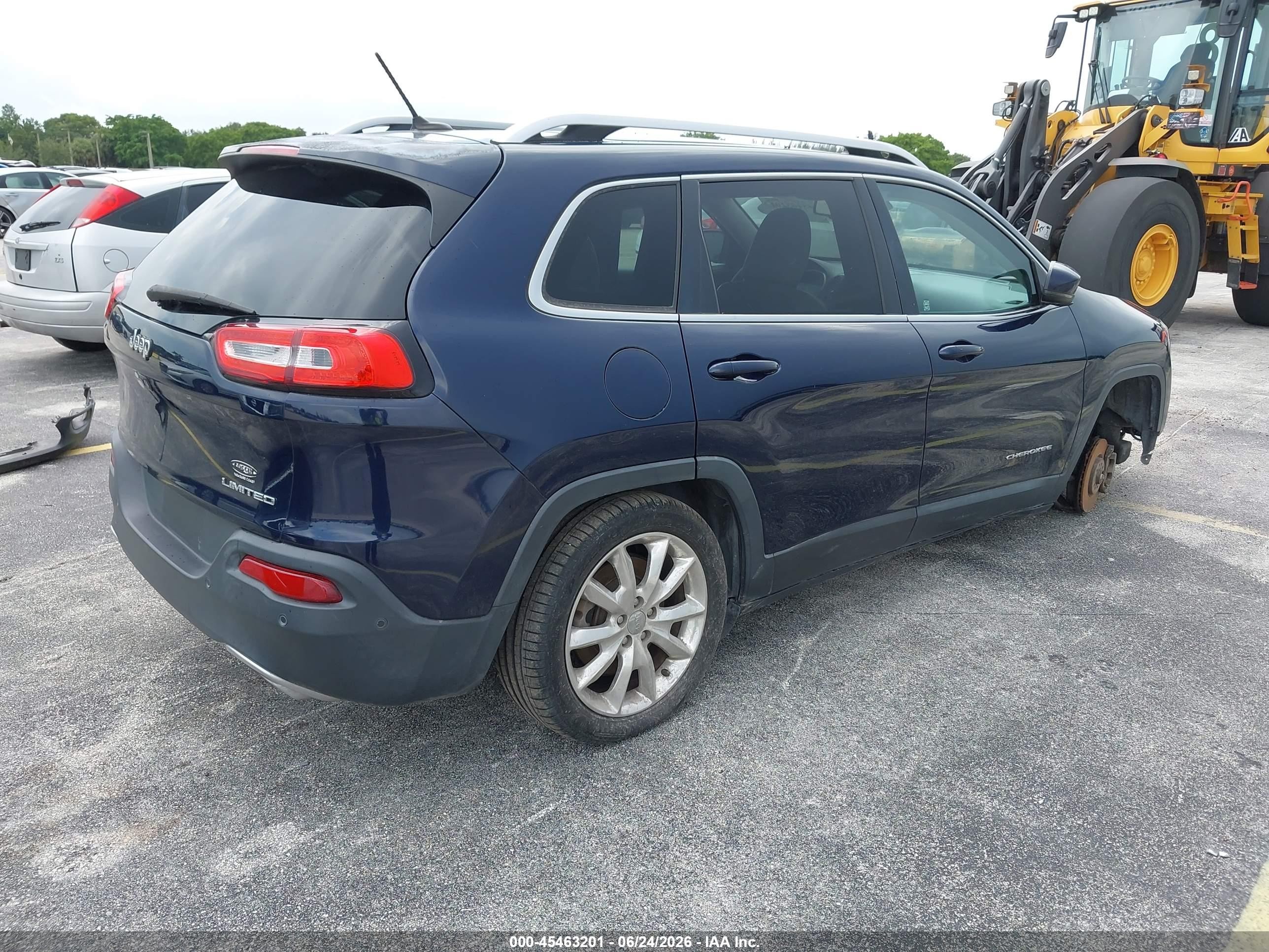 2015 Jeep Cherokee Limited Blue vin: 1C4PJLDS0FW656388