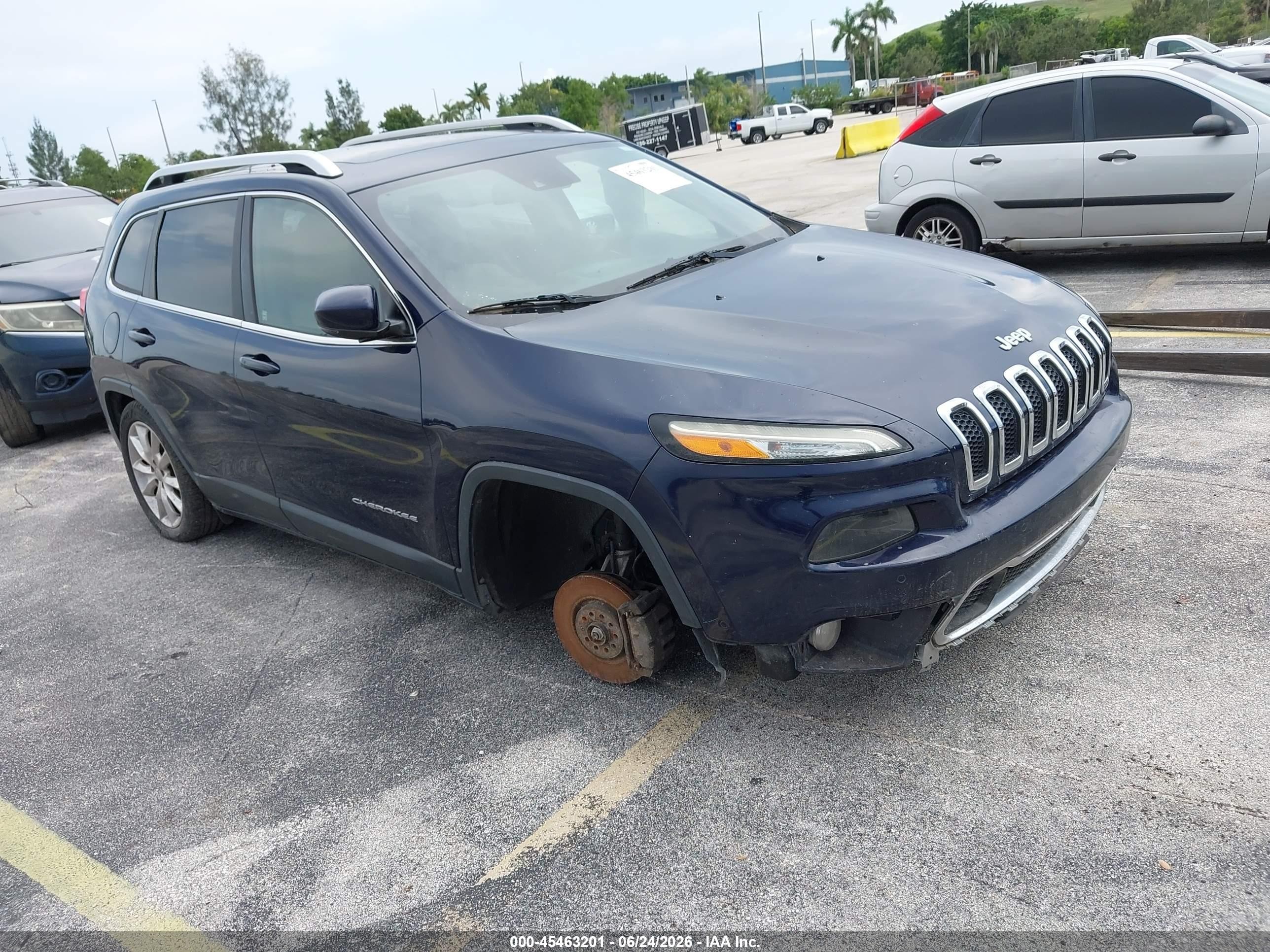 2015 Jeep Cherokee Limited Blue vin: 1C4PJLDS0FW656388
