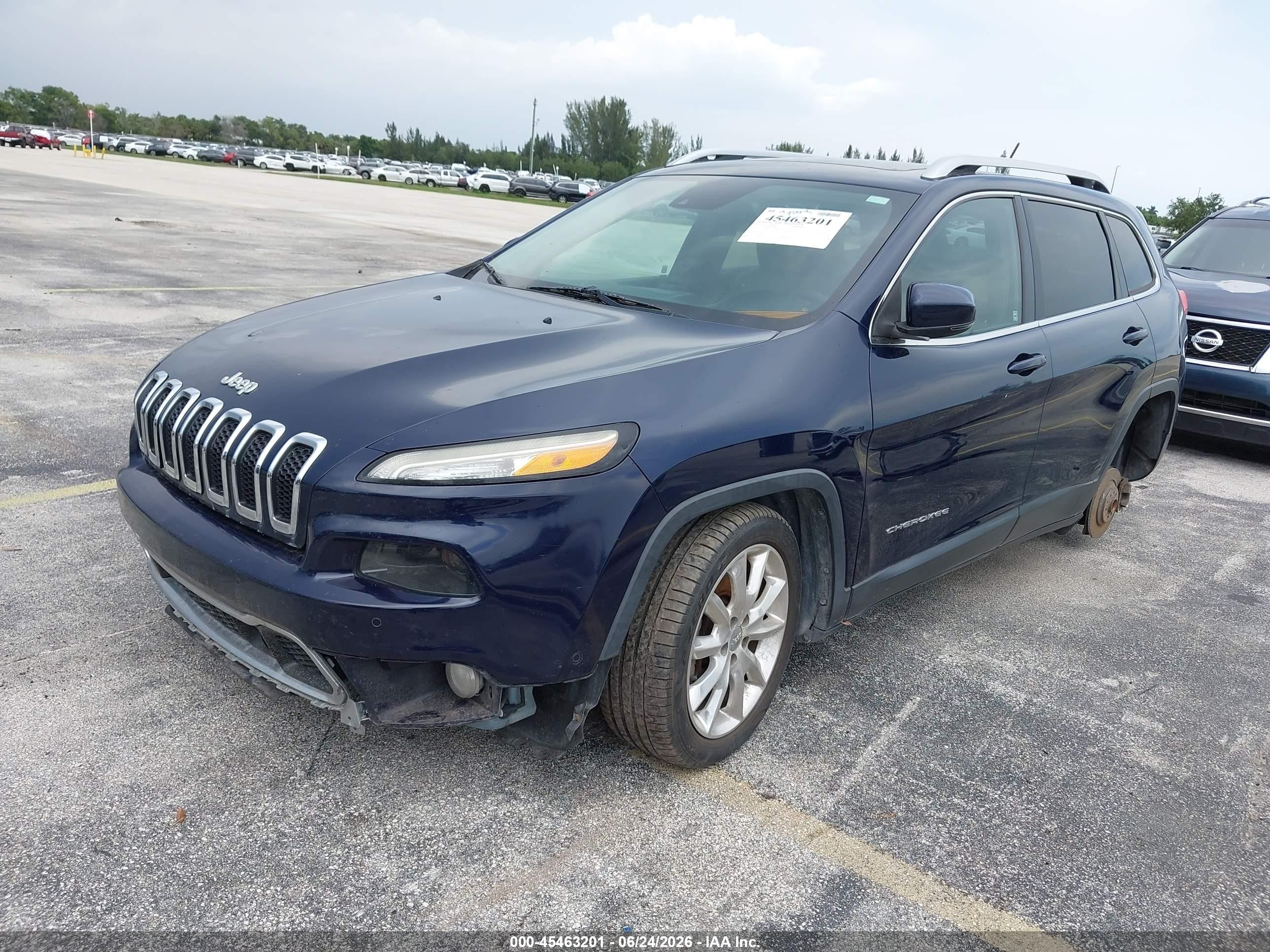 2015 Jeep Cherokee Limited Blue vin: 1C4PJLDS0FW656388