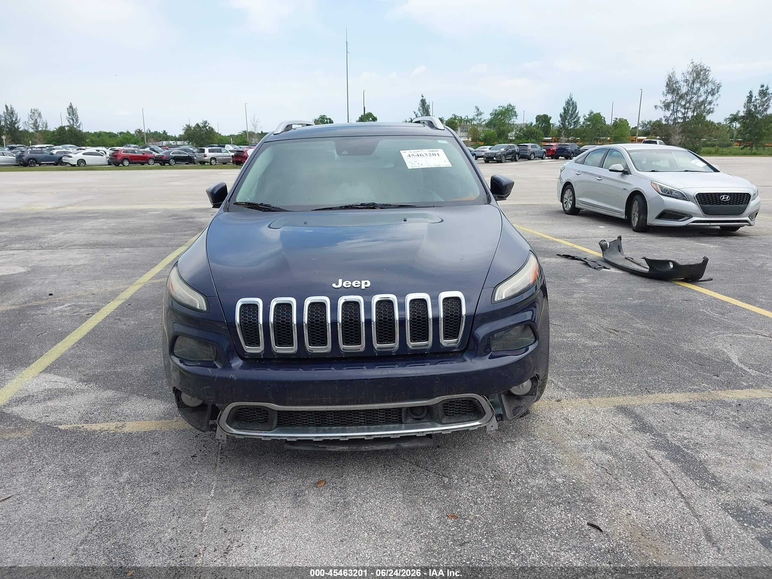2015 Jeep Cherokee Limited Blue vin: 1C4PJLDS0FW656388