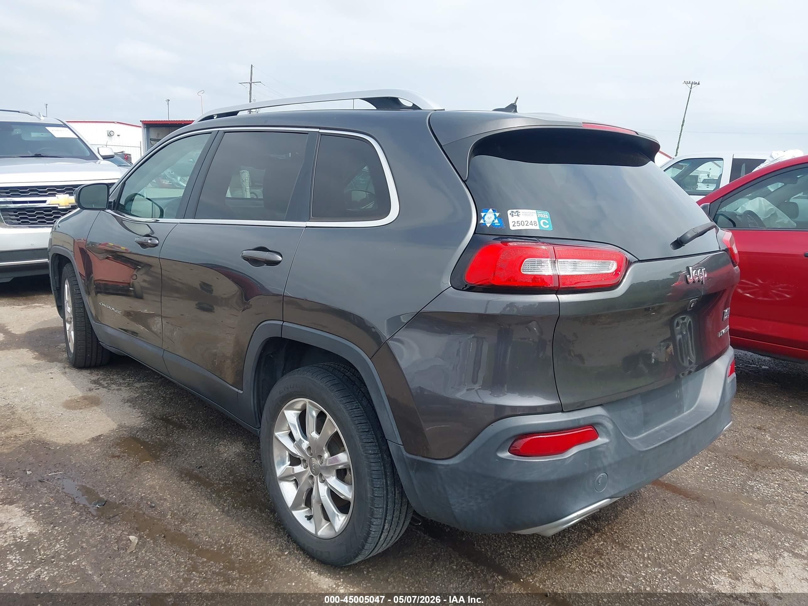 2015 Jeep Cherokee Limited Gray vin: 1C4PJLDS0FW700695