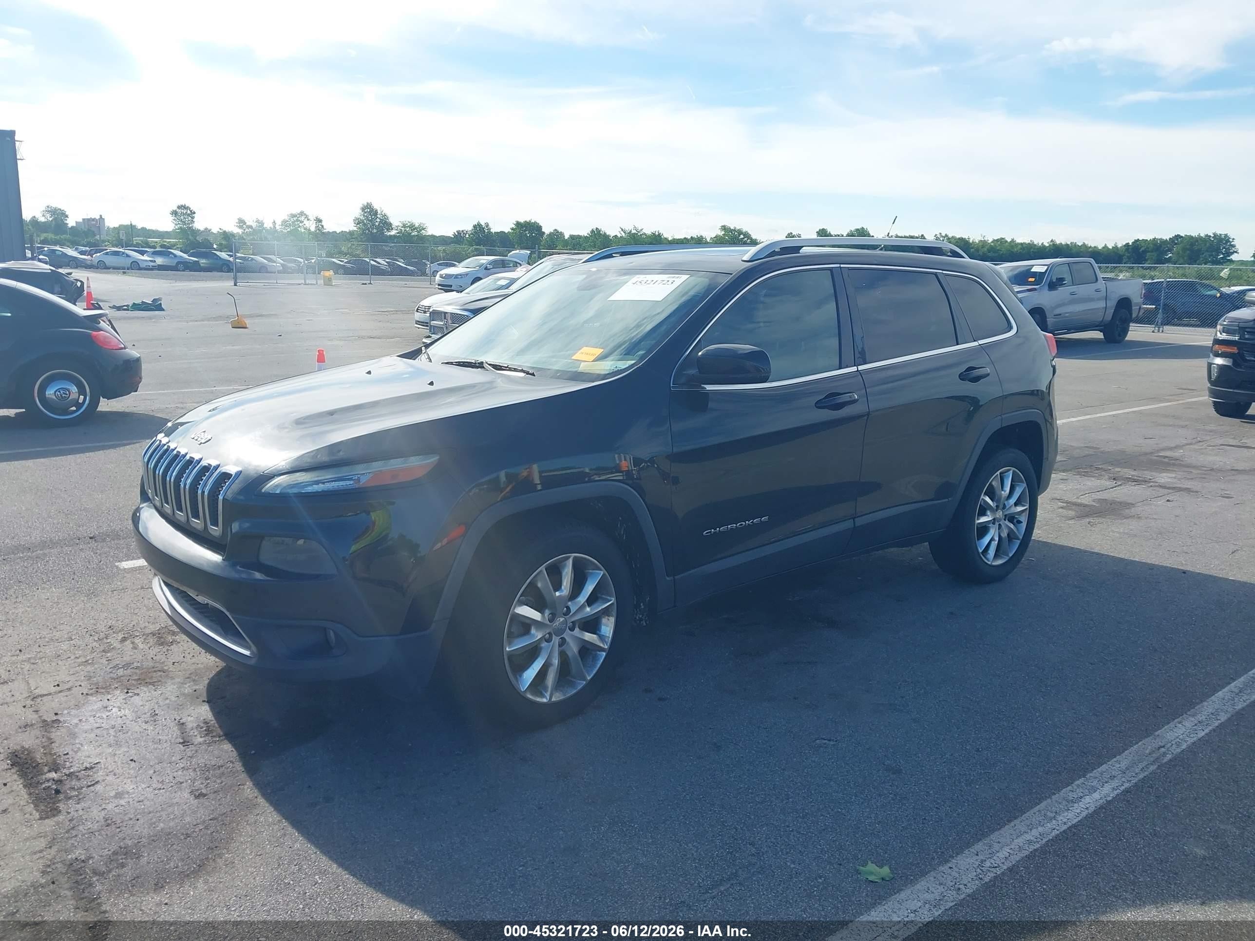 2014 Jeep Cherokee Limited Black vin: 1C4PJLDS2EW221631