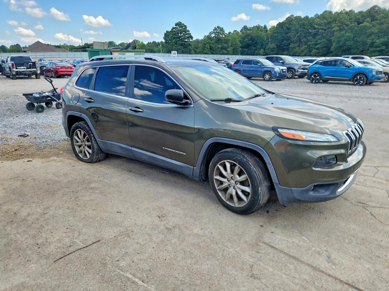 2015 Jeep Cherokee Limited Green vin: 1C4PJLDS2FW515998