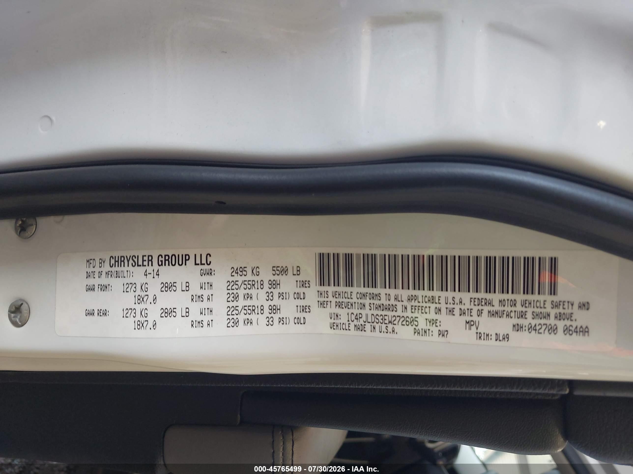 2014 Jeep Cherokee Limited Белый vin: 1C4PJLDS3EW272605