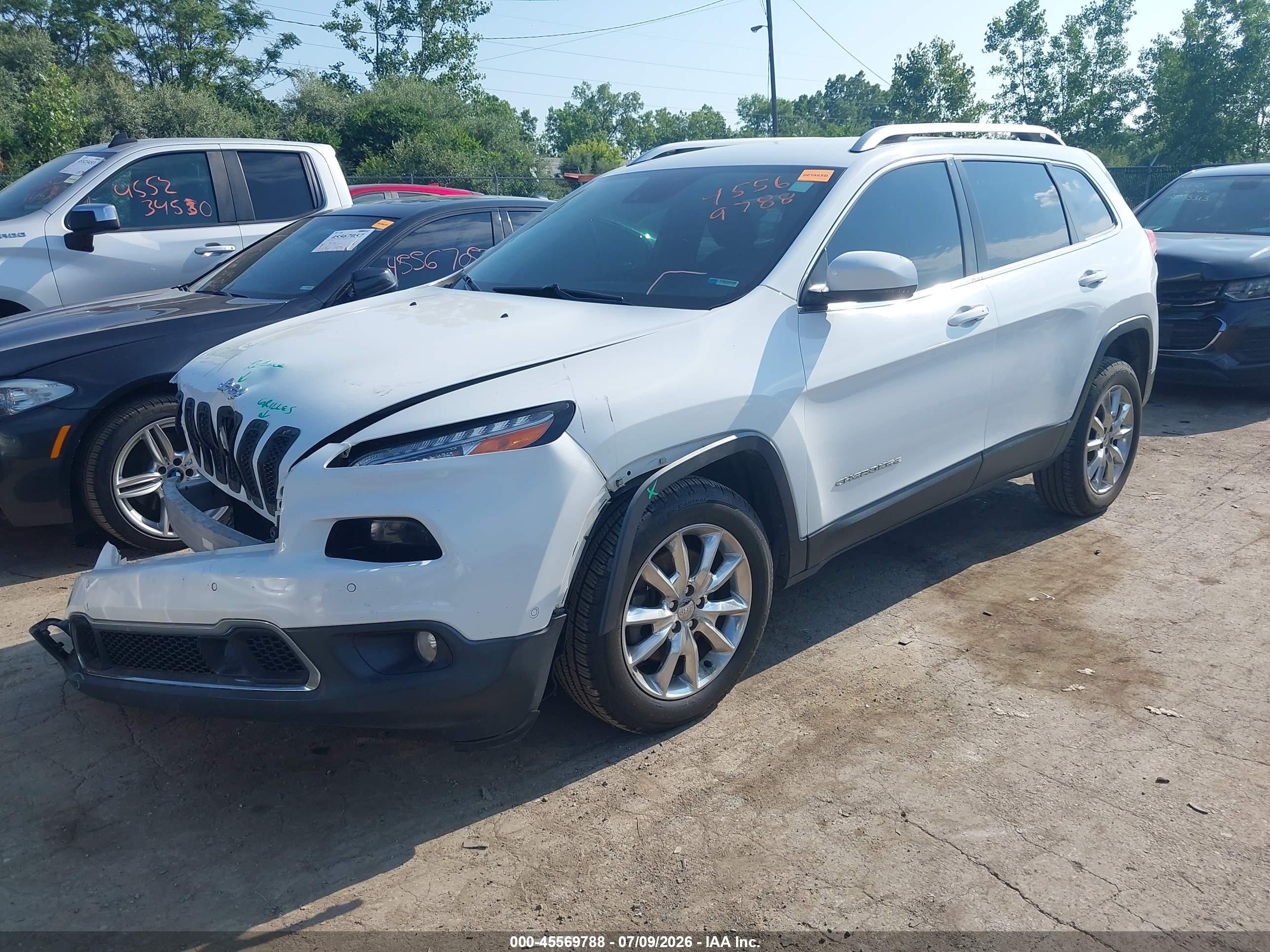 2014 Jeep Cherokee Limited White vin: 1C4PJLDS3EW292966