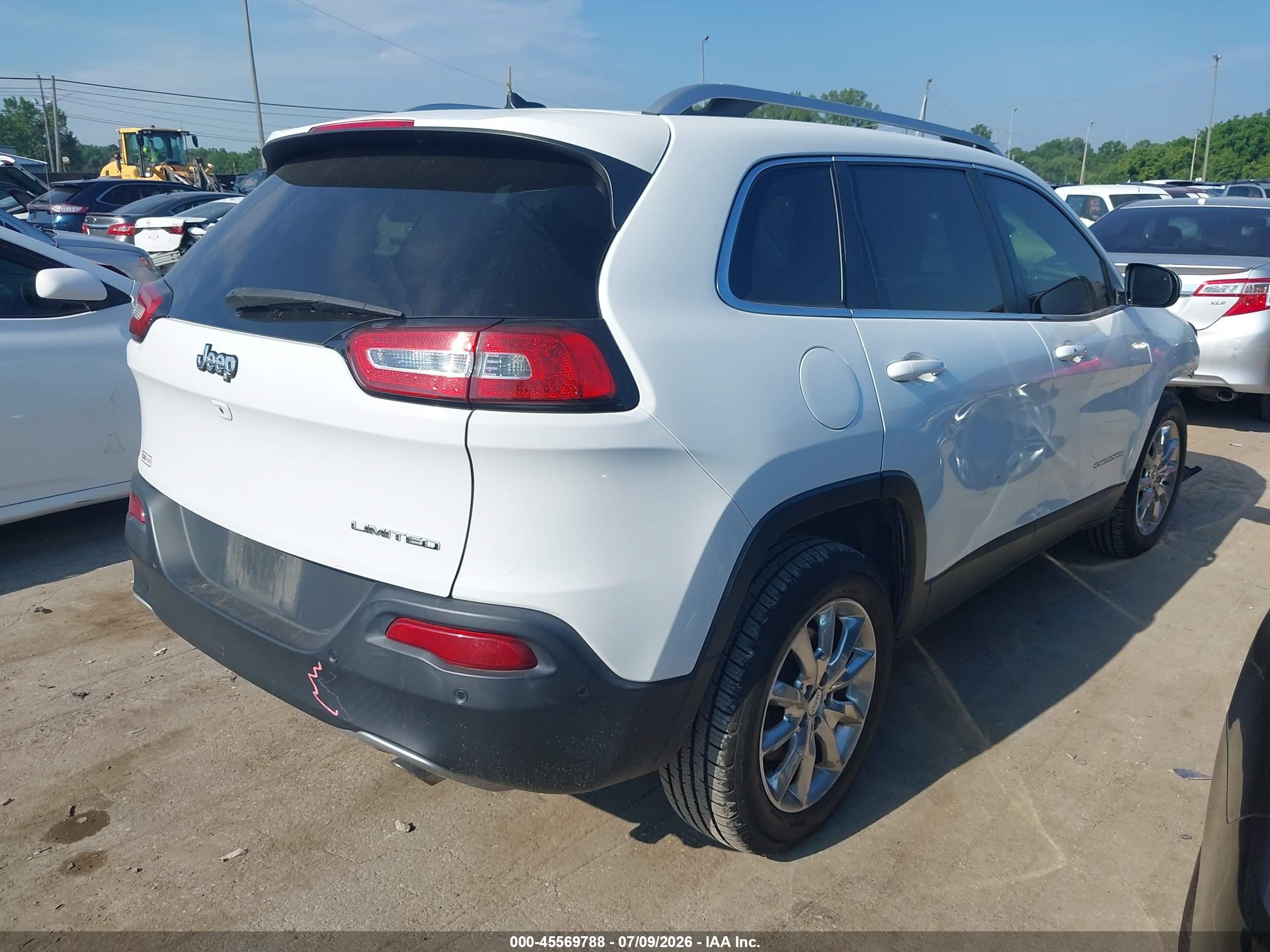 2014 Jeep Cherokee Limited White vin: 1C4PJLDS3EW292966