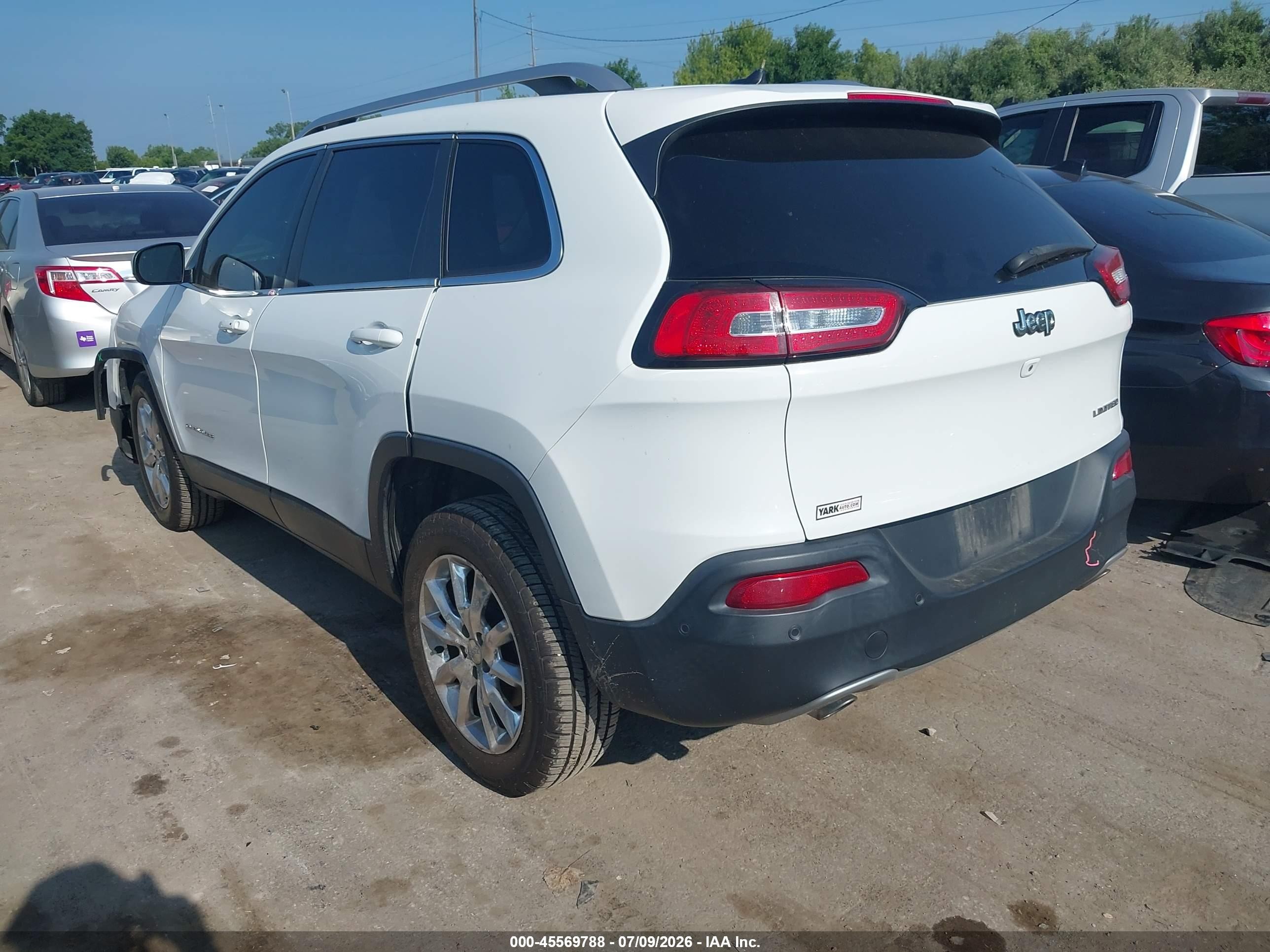 2014 Jeep Cherokee Limited White vin: 1C4PJLDS3EW292966