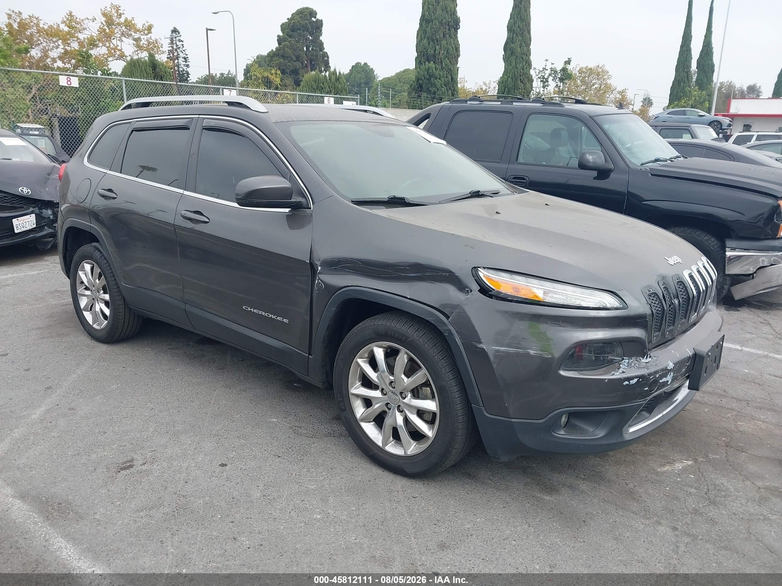 2015 Jeep Cherokee Limited Gray vin: 1C4PJLDS3FW506677
