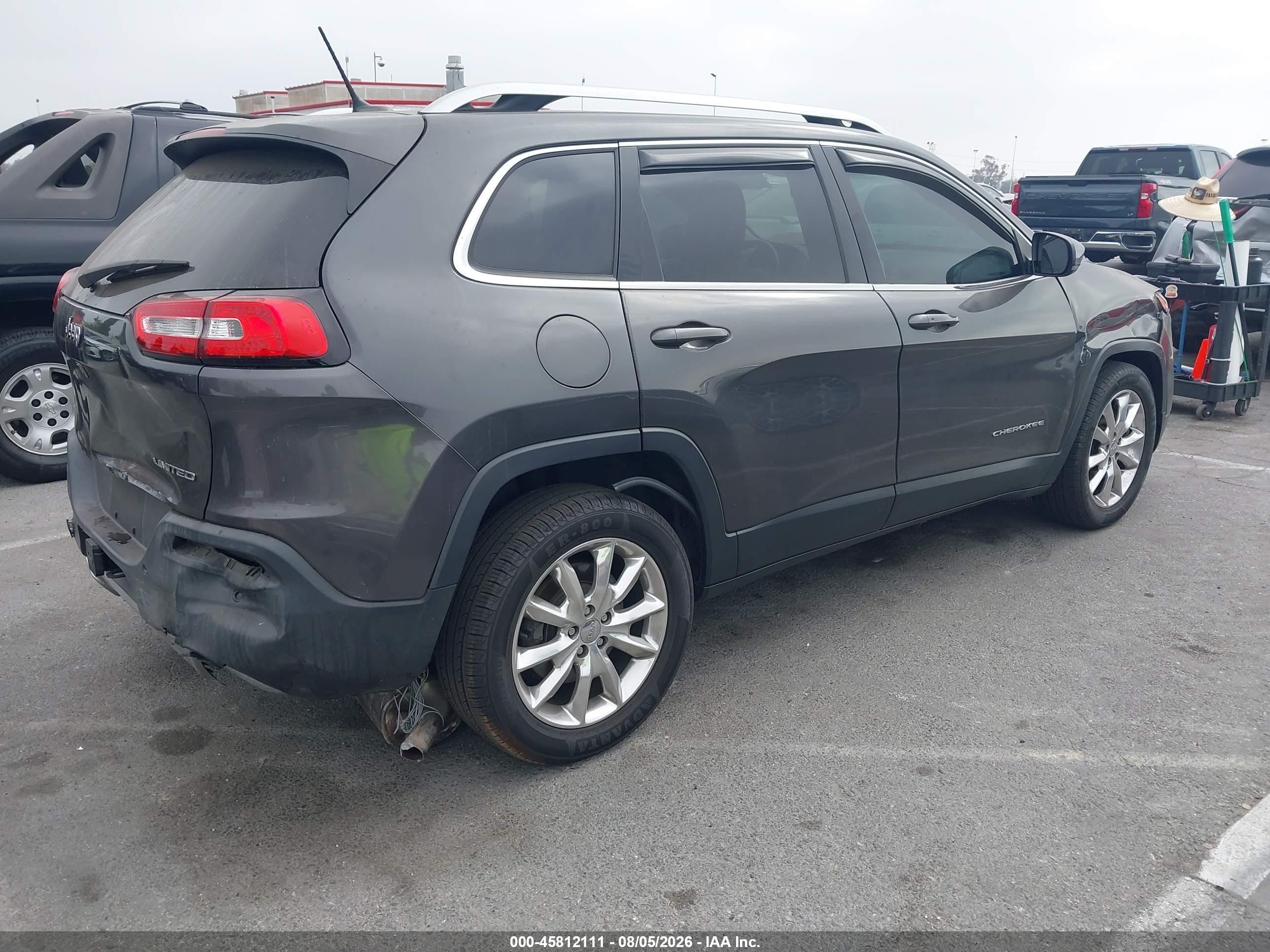 2015 Jeep Cherokee Limited Gray vin: 1C4PJLDS3FW506677