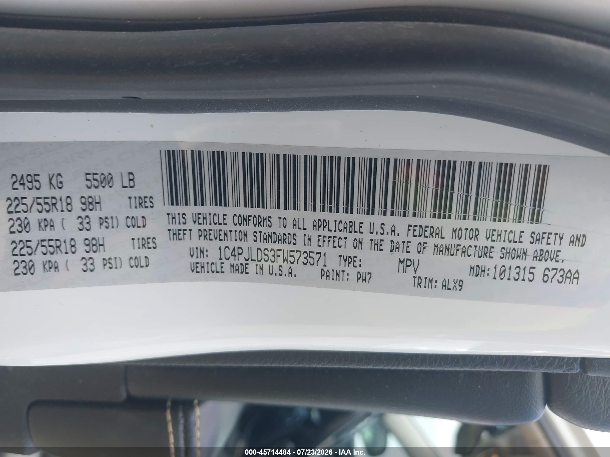 2015 Jeep Cherokee Limited White vin: 1C4PJLDS3FW573571