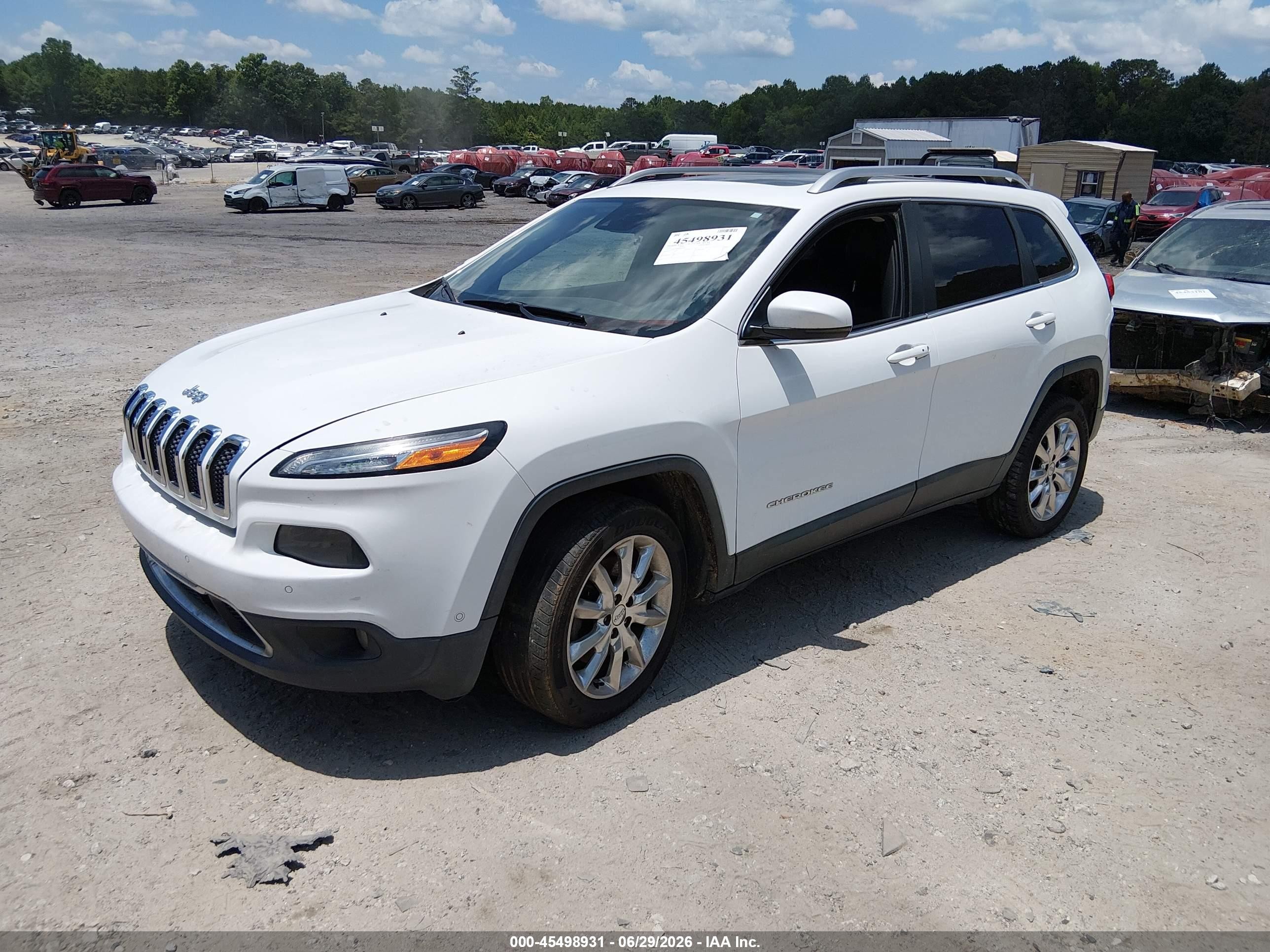 2014 Jeep Cherokee Limited White vin: 1C4PJLDS4EW212963