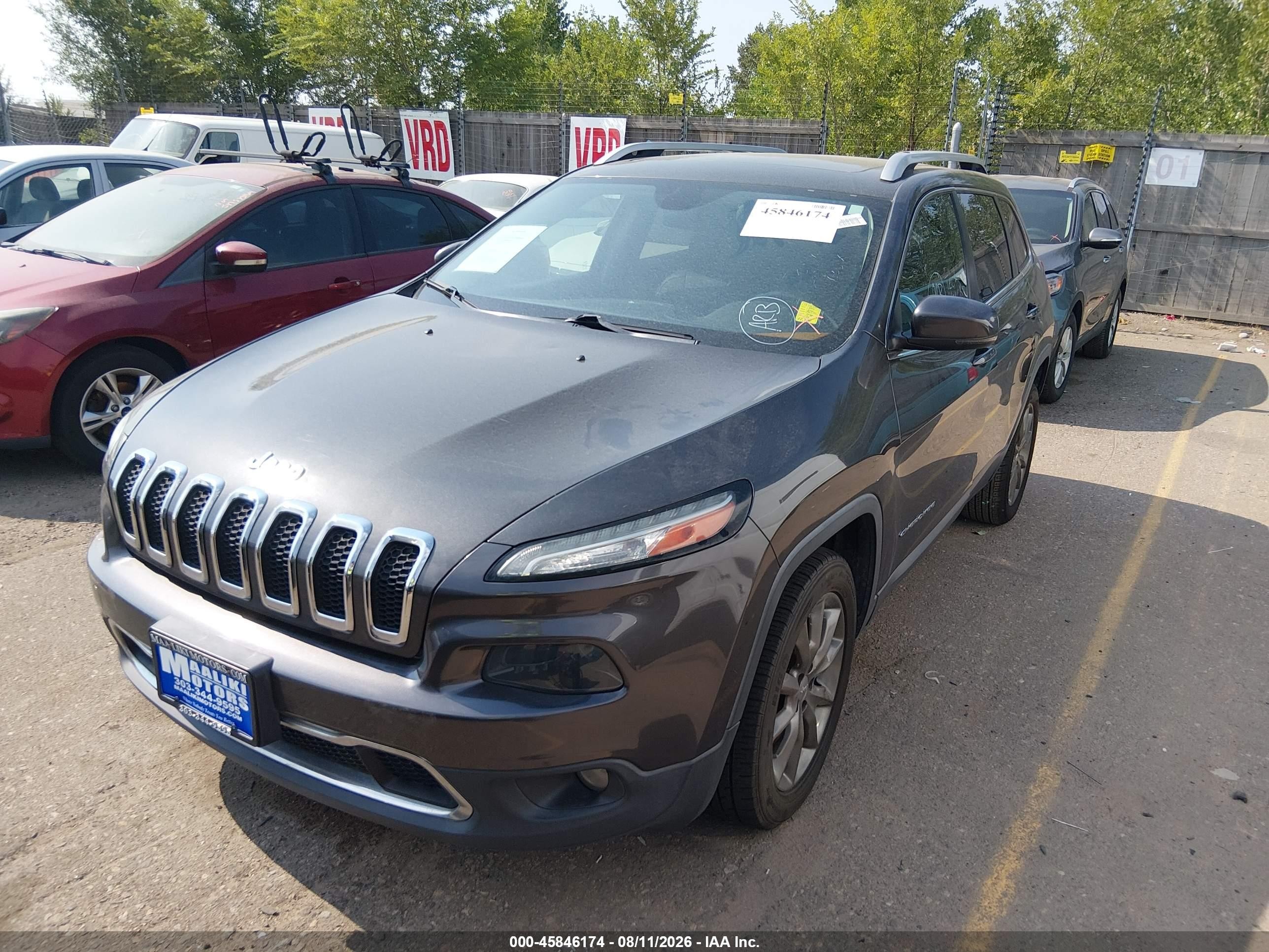 2014 Jeep Cherokee Limited Серый vin: 1C4PJLDS4EW279790