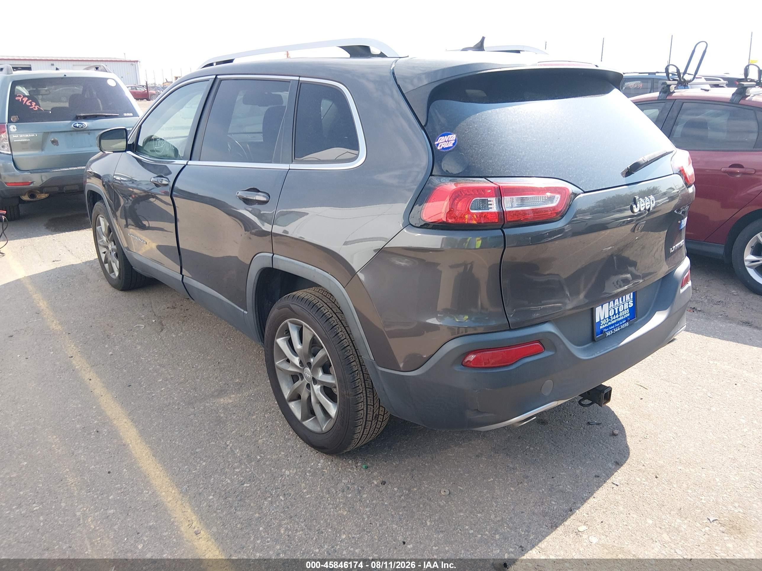 2014 Jeep Cherokee Limited Серый vin: 1C4PJLDS4EW279790