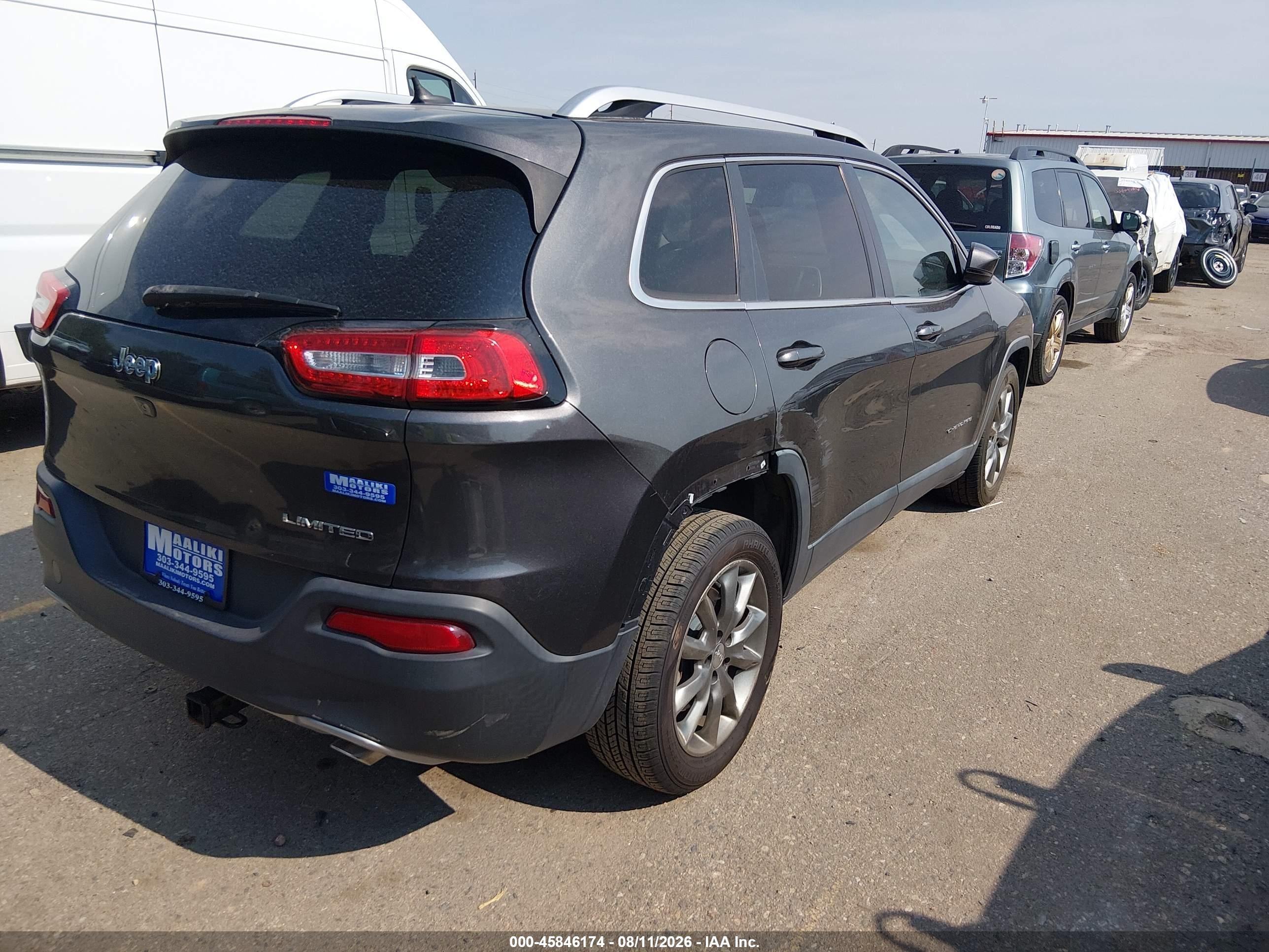 2014 Jeep Cherokee Limited Серый vin: 1C4PJLDS4EW279790