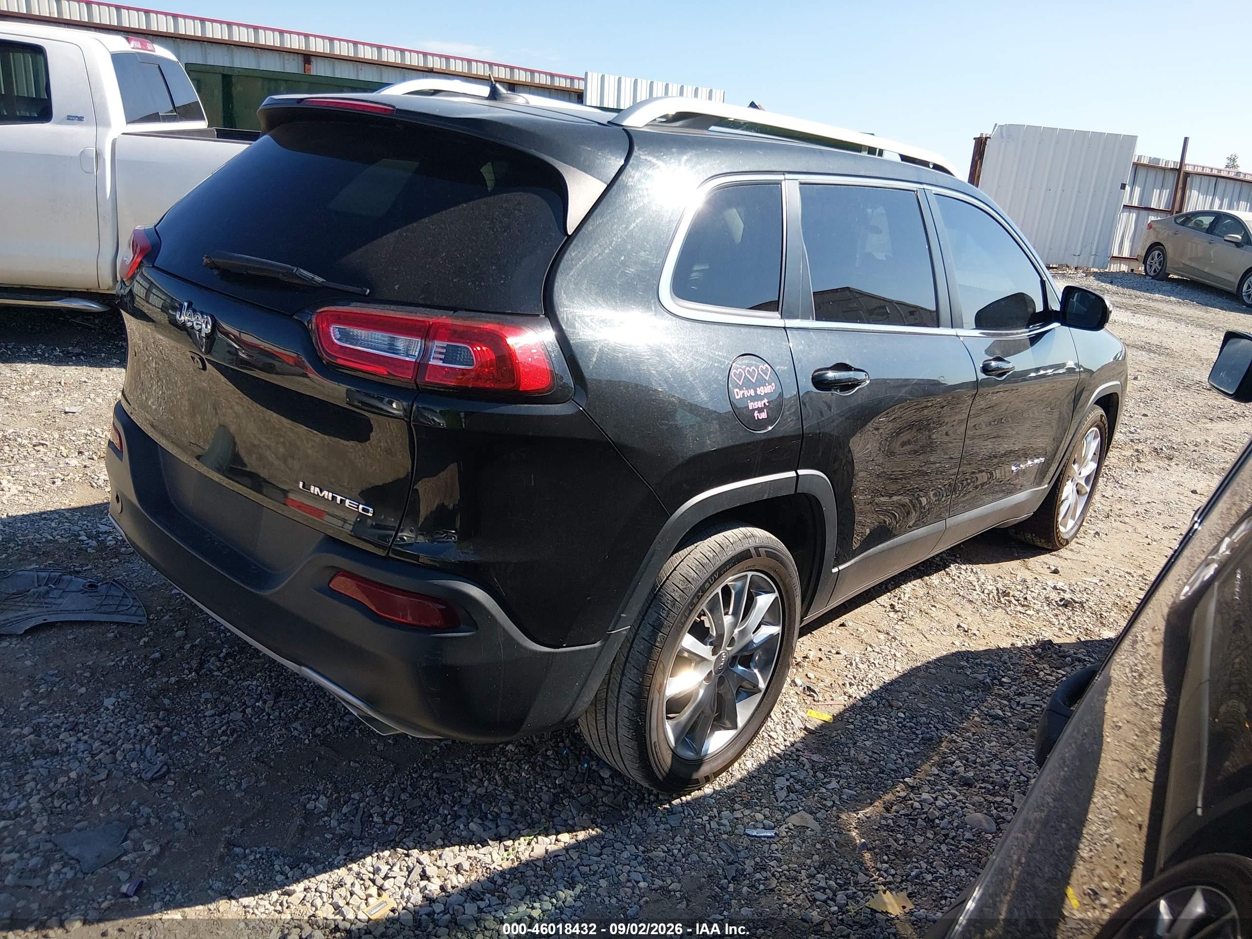 2015 Jeep Cherokee Limited Black vin: 1C4PJLDS4FW553913