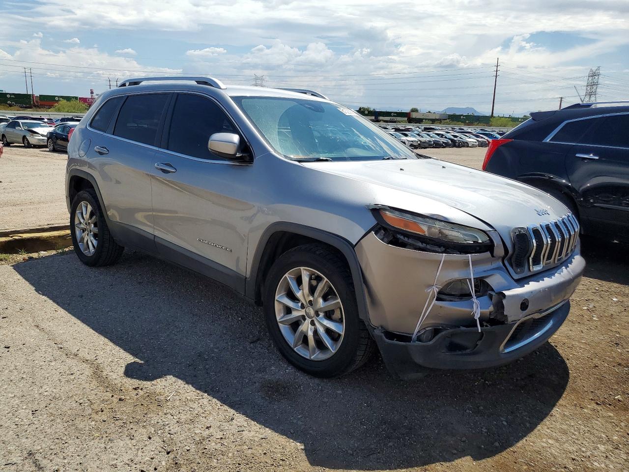 2014 Jeep Cherokee Limited Silver vin: 1C4PJLDS5EW164454