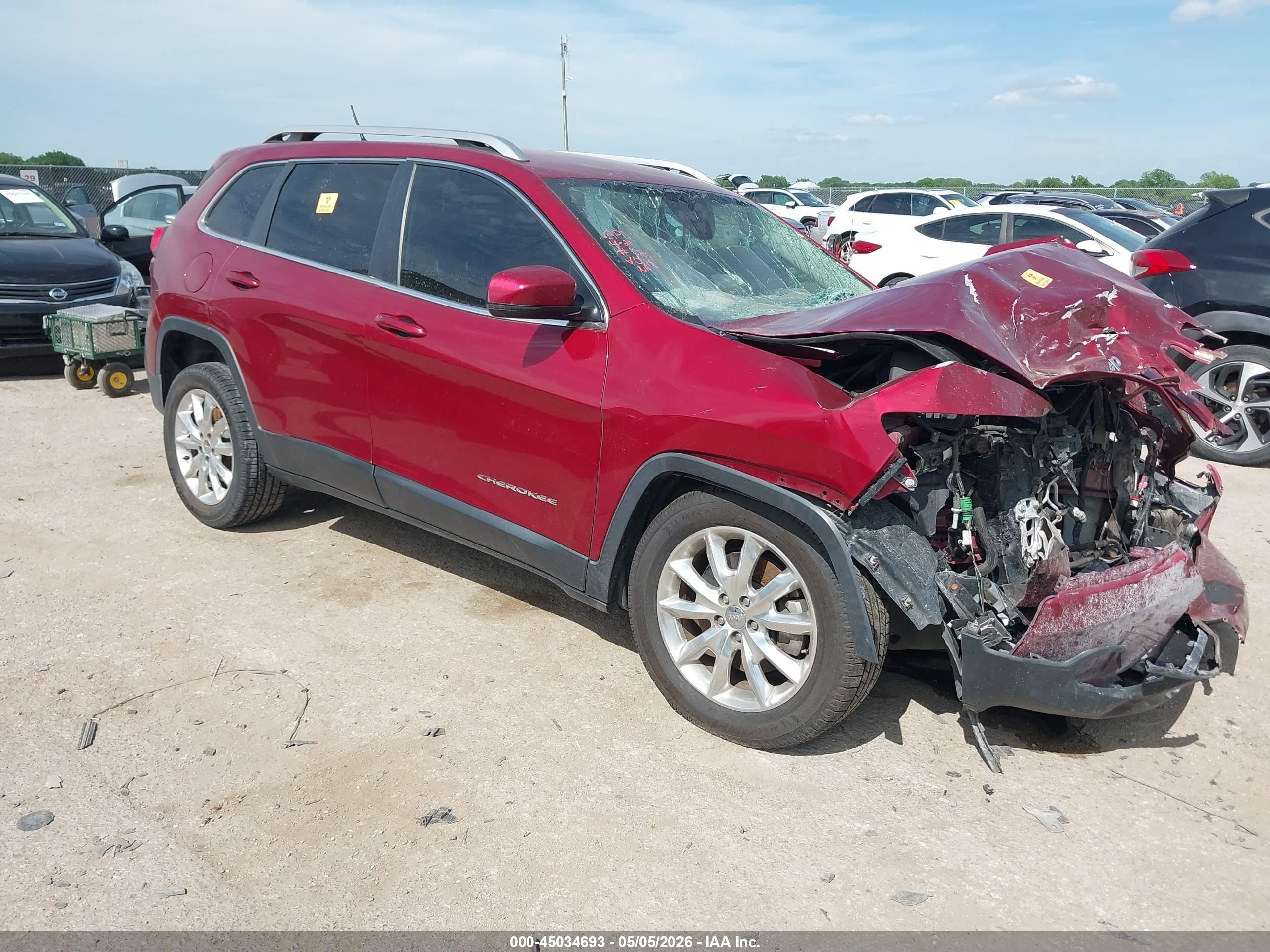 2015 Jeep Cherokee Limited Red vin: 1C4PJLDS5FW607896