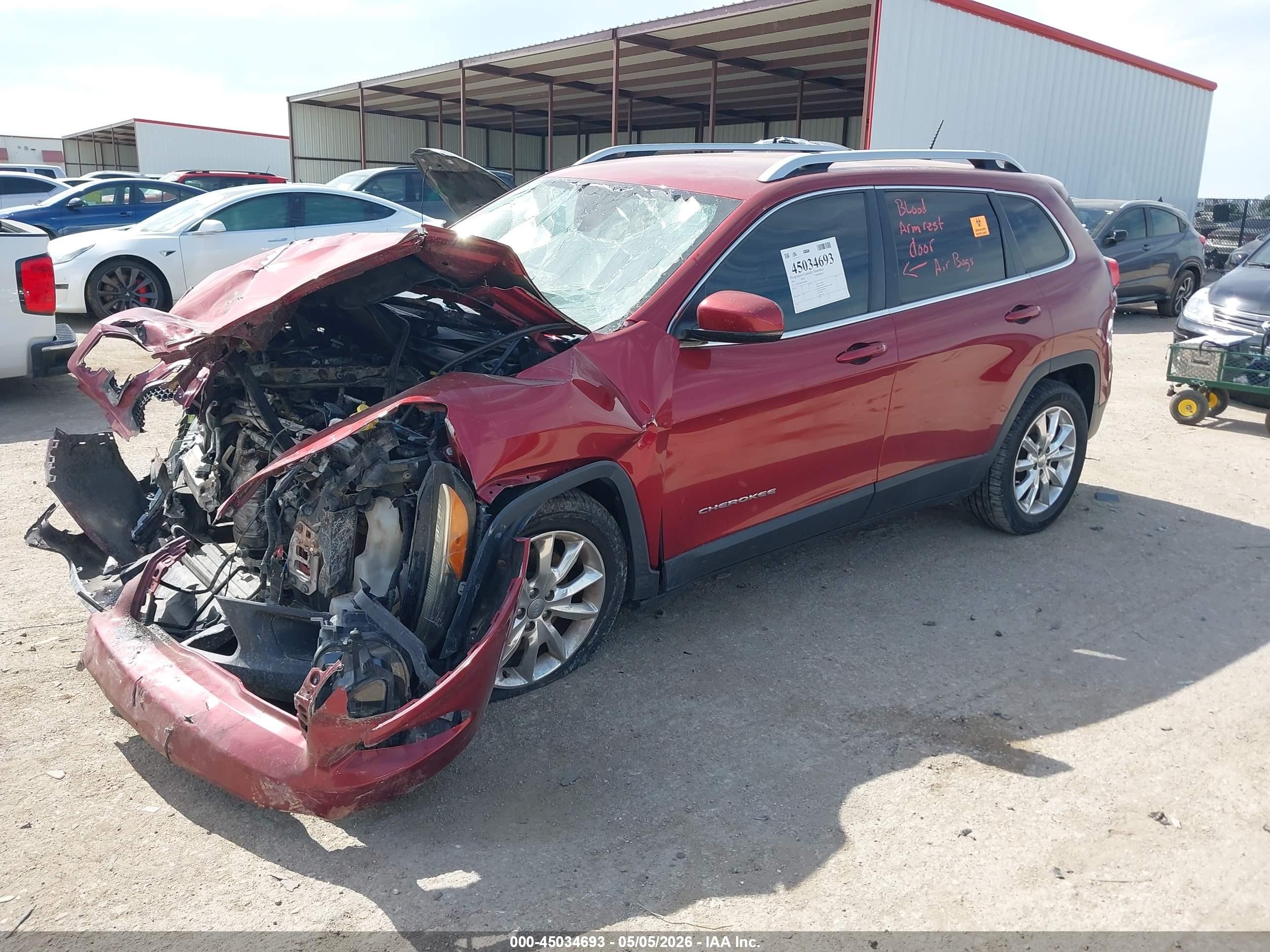 2015 Jeep Cherokee Limited Red vin: 1C4PJLDS5FW607896
