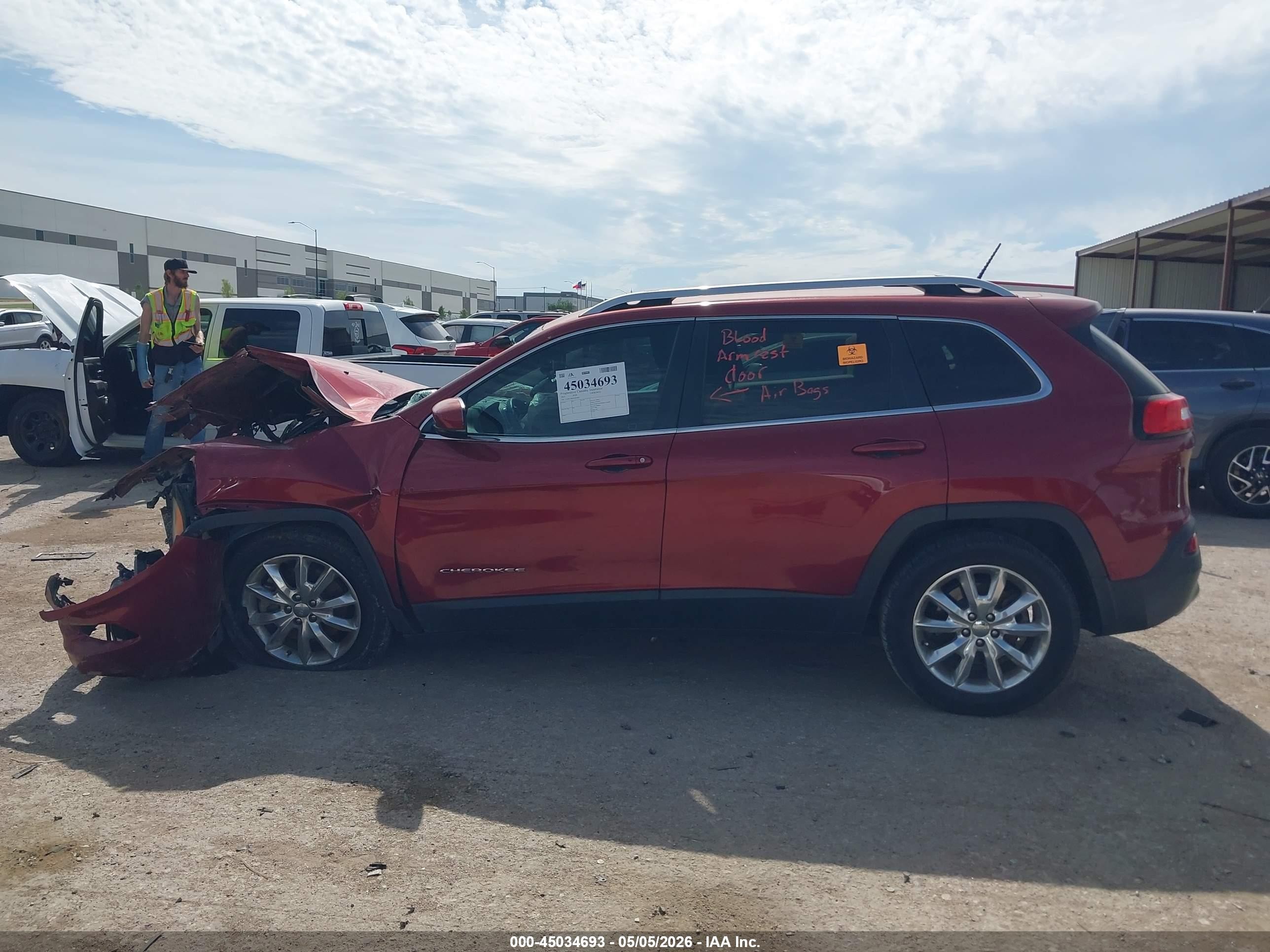 2015 Jeep Cherokee Limited Red vin: 1C4PJLDS5FW607896
