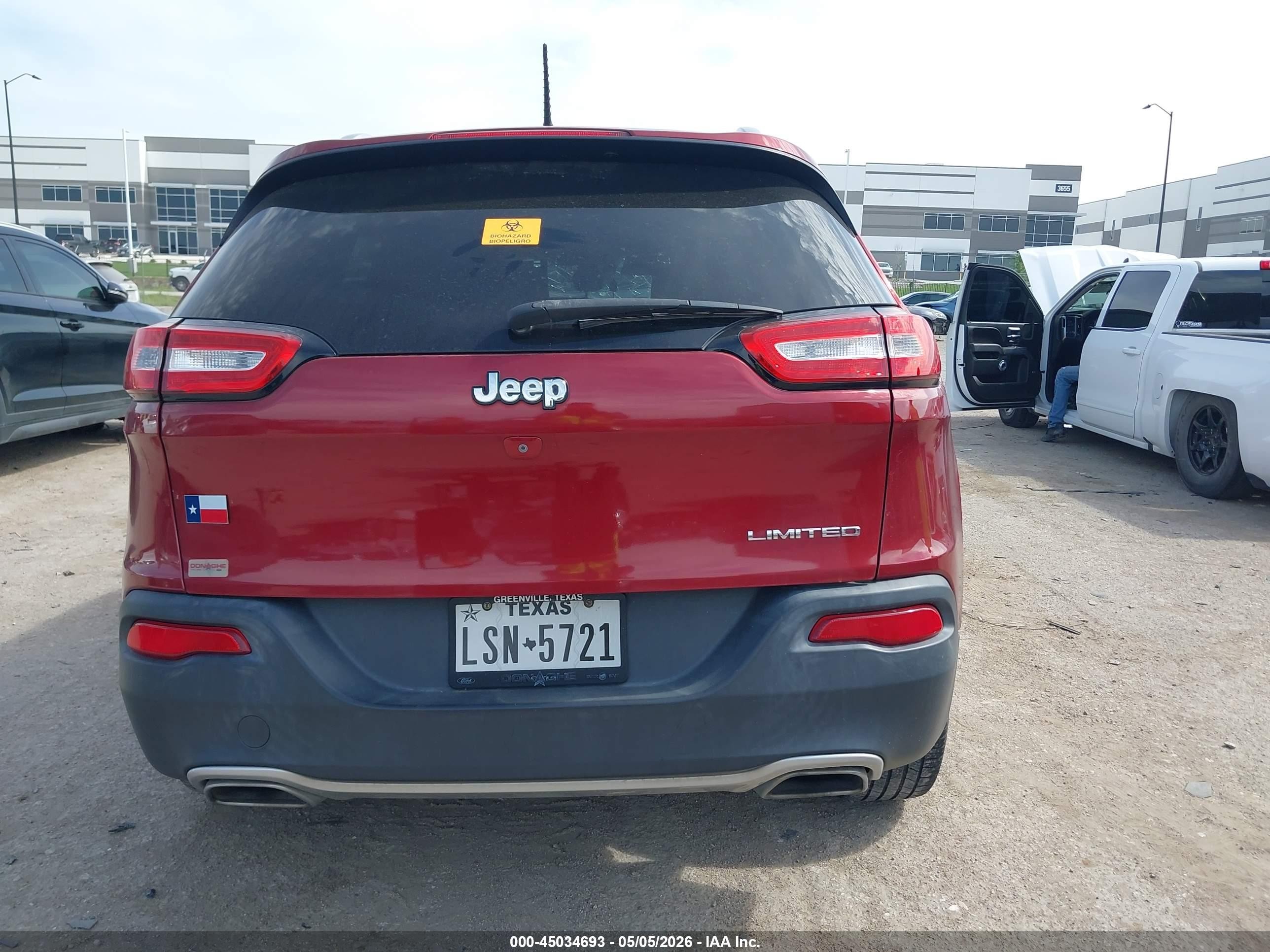 2015 Jeep Cherokee Limited Red vin: 1C4PJLDS5FW607896
