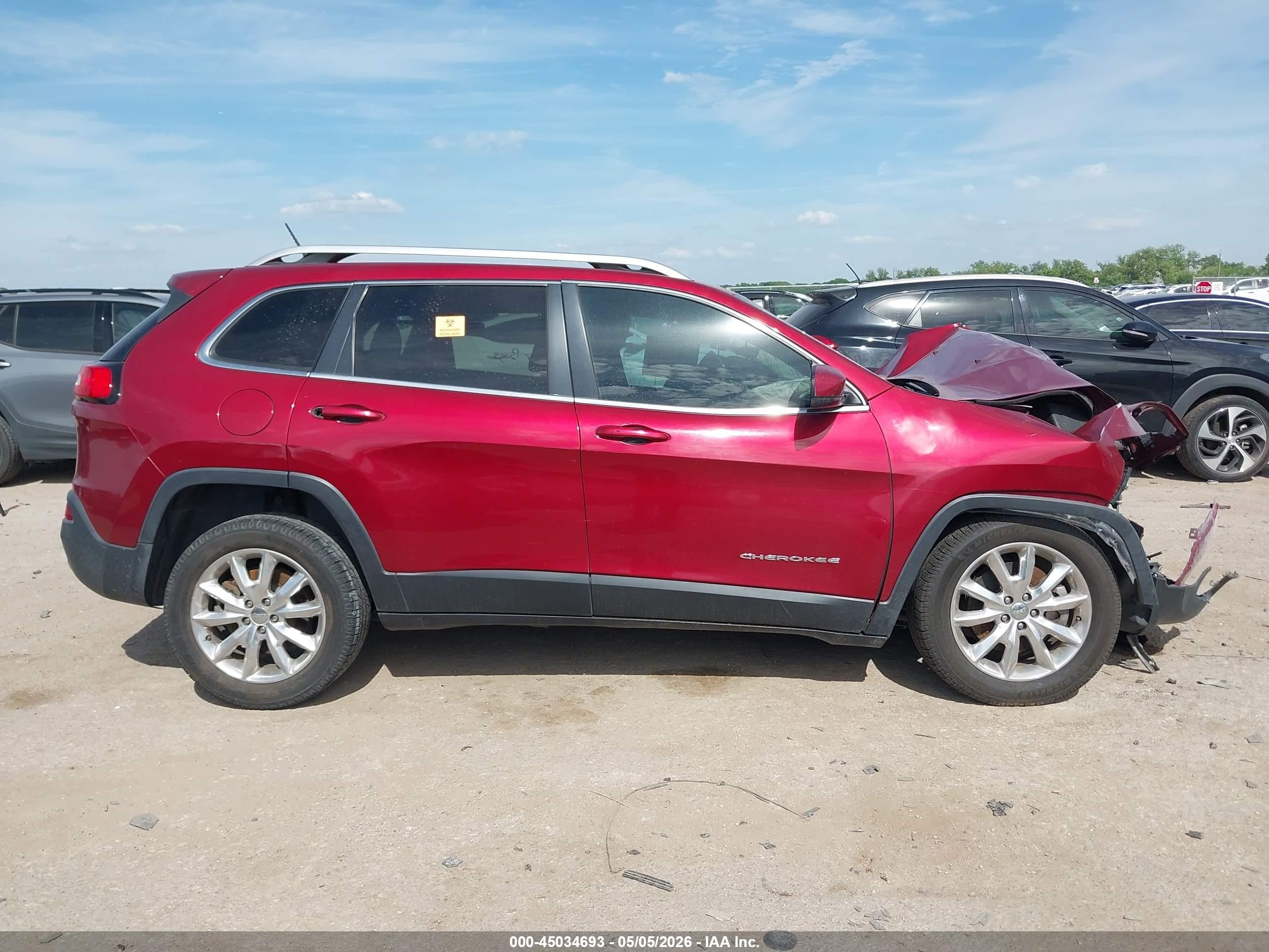 2015 Jeep Cherokee Limited Red vin: 1C4PJLDS5FW607896