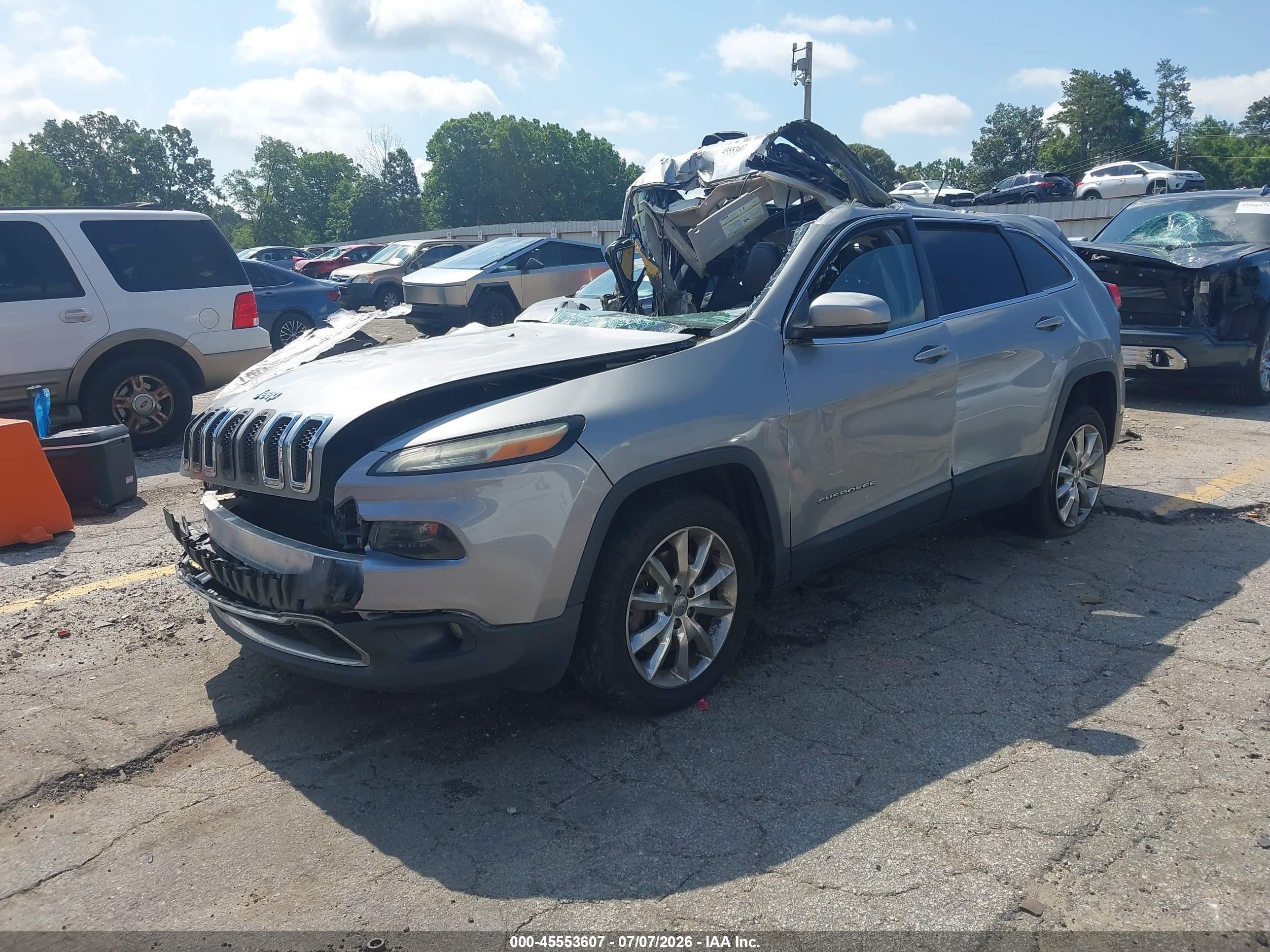 2015 Jeep Cherokee Limited Gray vin: 1C4PJLDS5FW760472