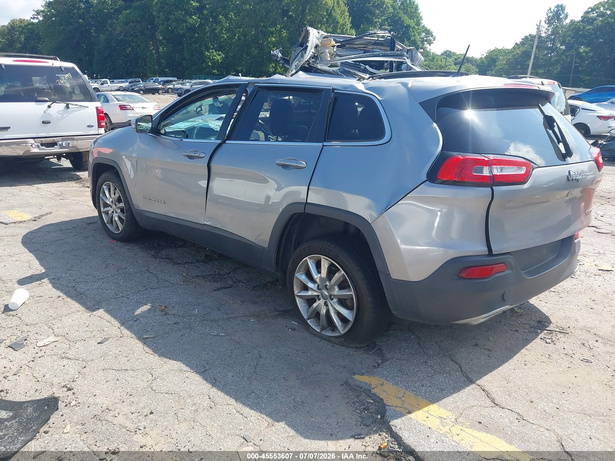 2015 Jeep Cherokee Limited Gray vin: 1C4PJLDS5FW760472