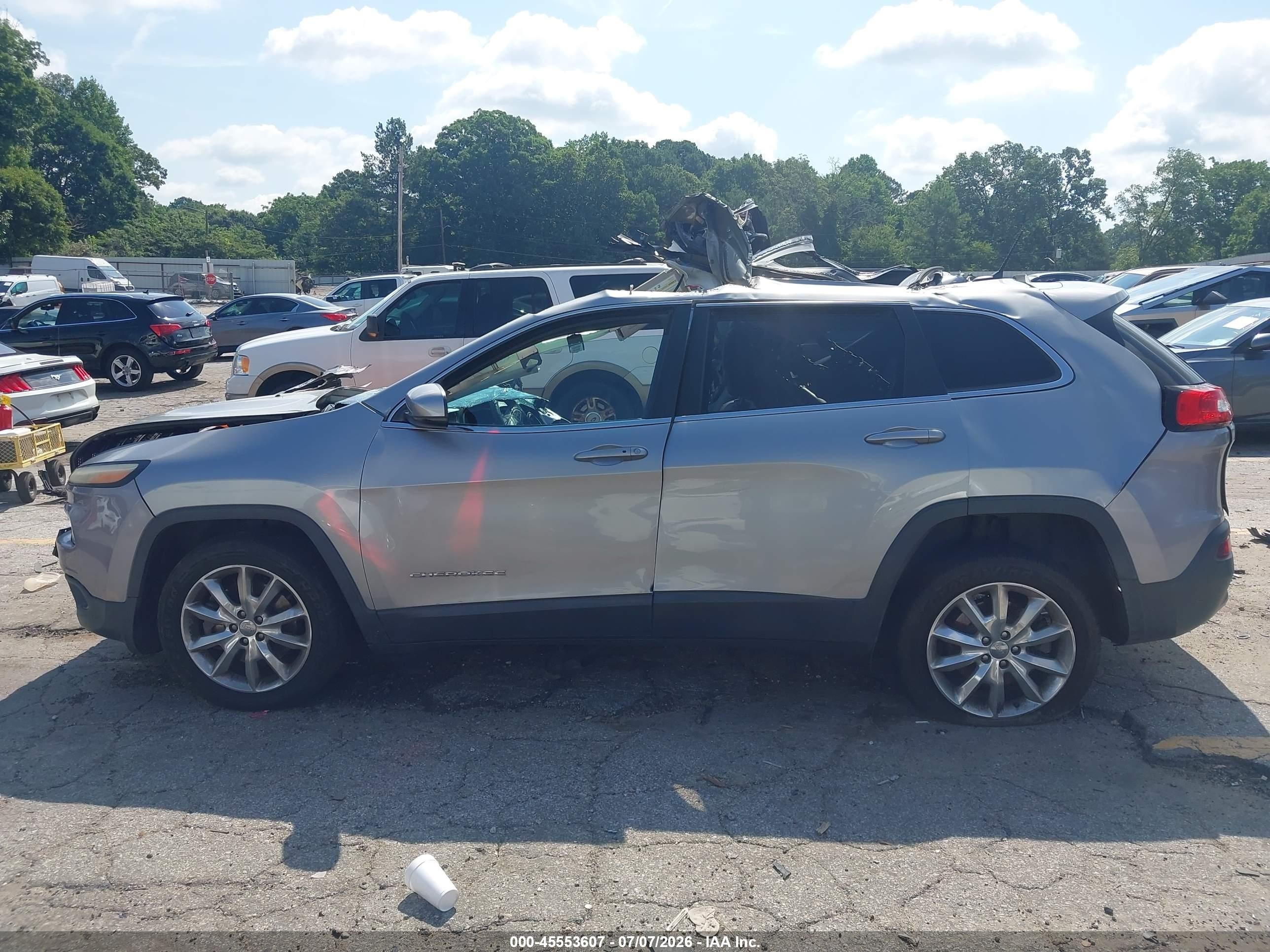2015 Jeep Cherokee Limited Gray vin: 1C4PJLDS5FW760472