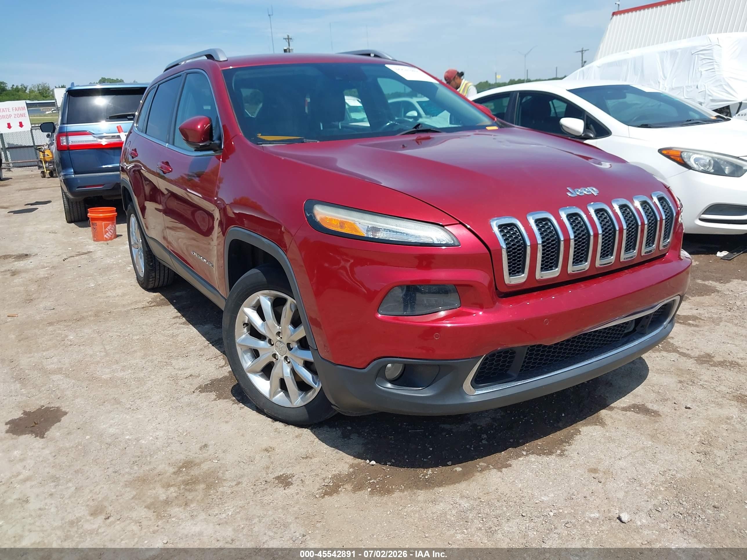 2014 Jeep Cherokee Limited Красный vin: 1C4PJLDS6EW200197