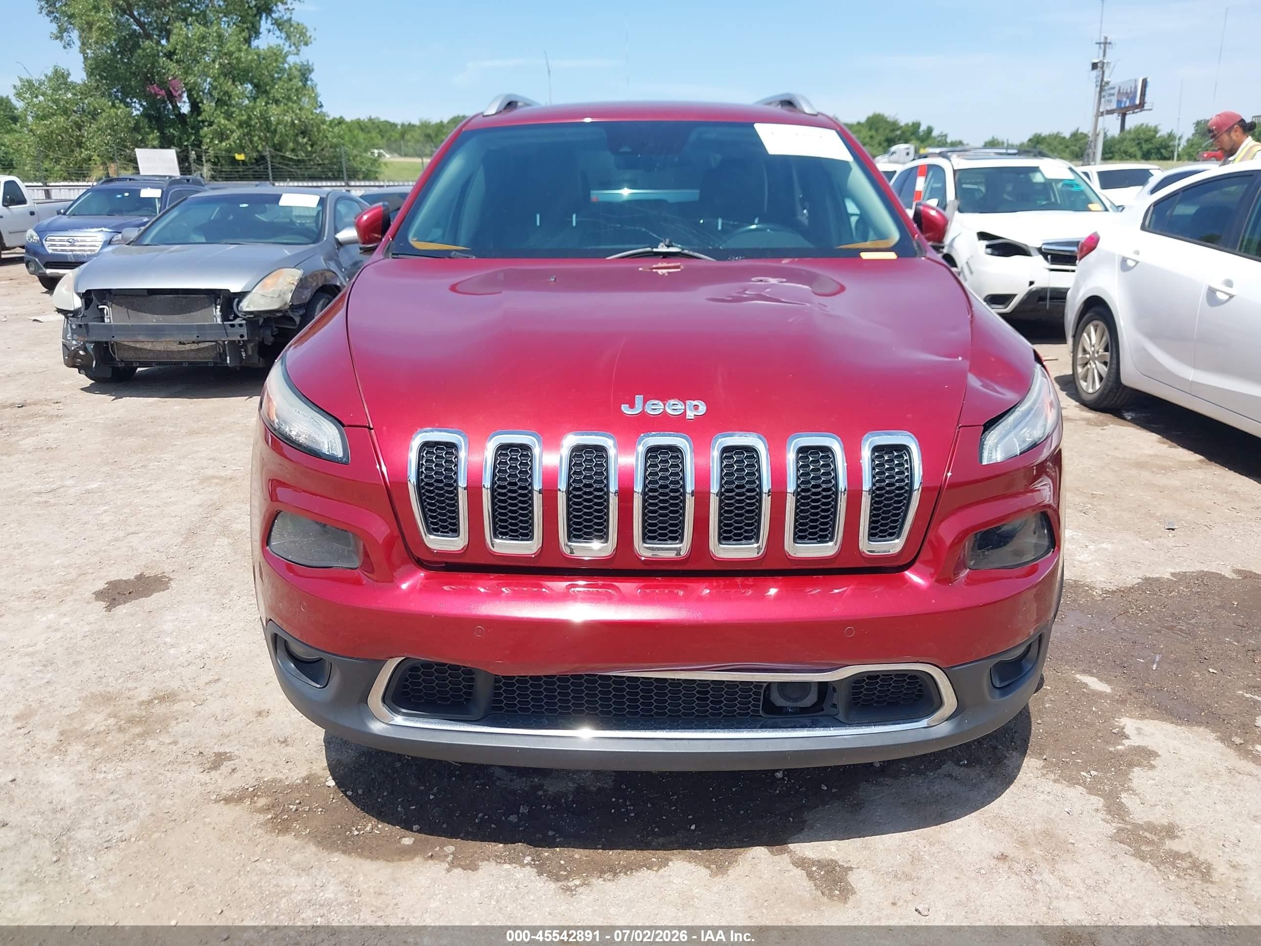 2014 Jeep Cherokee Limited Красный vin: 1C4PJLDS6EW200197