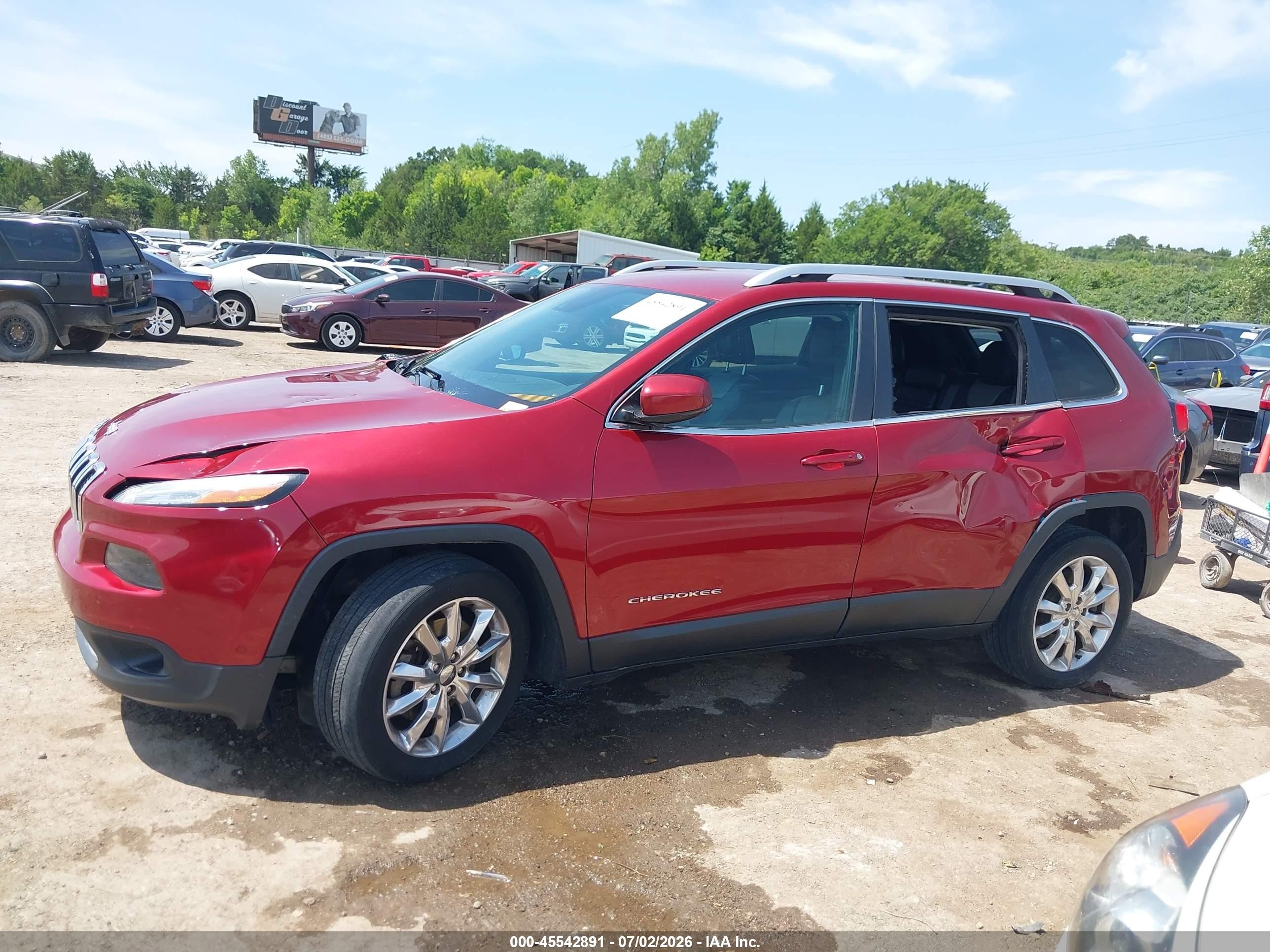 2014 Jeep Cherokee Limited Красный vin: 1C4PJLDS6EW200197