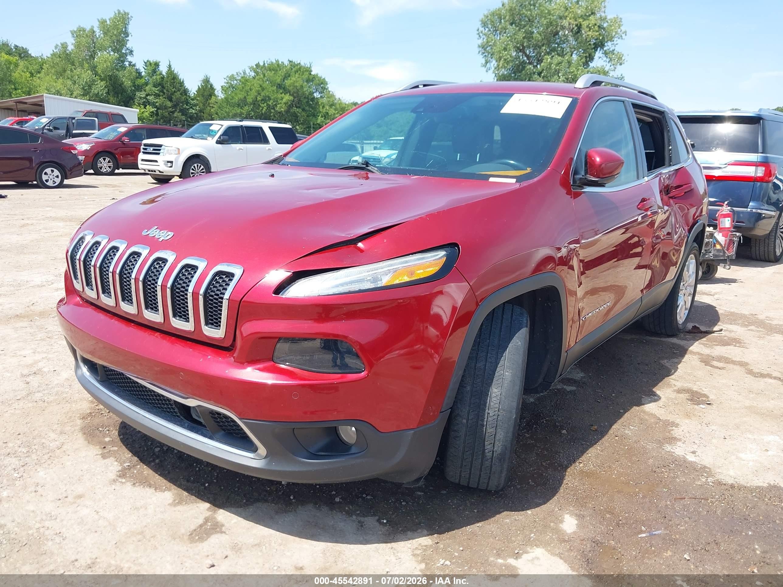 2014 Jeep Cherokee Limited Красный vin: 1C4PJLDS6EW200197