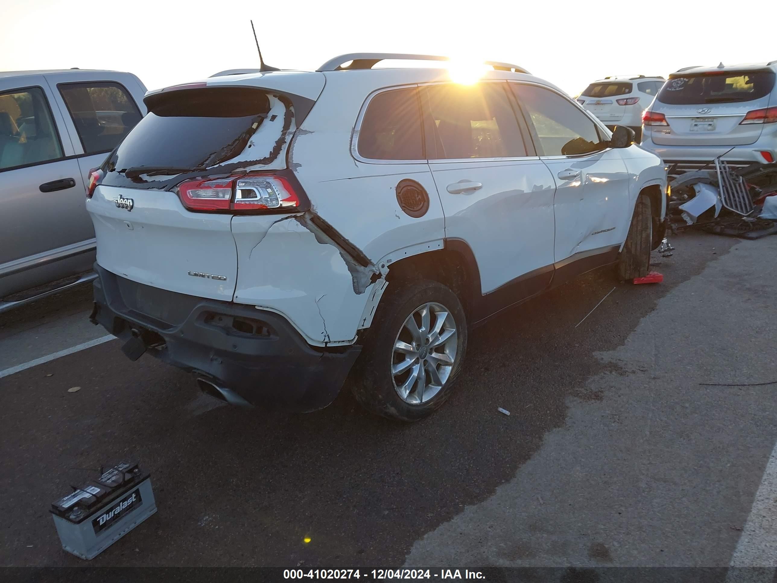 2017 Jeep Cherokee Limited Fwd White vin: 1C4PJLDS6HW508460