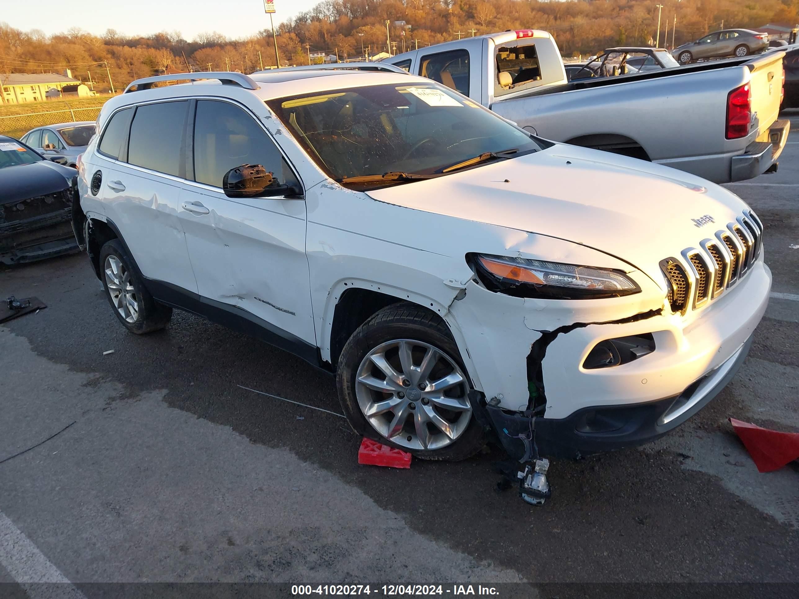 2017 Jeep Cherokee Limited Fwd White vin: 1C4PJLDS6HW508460