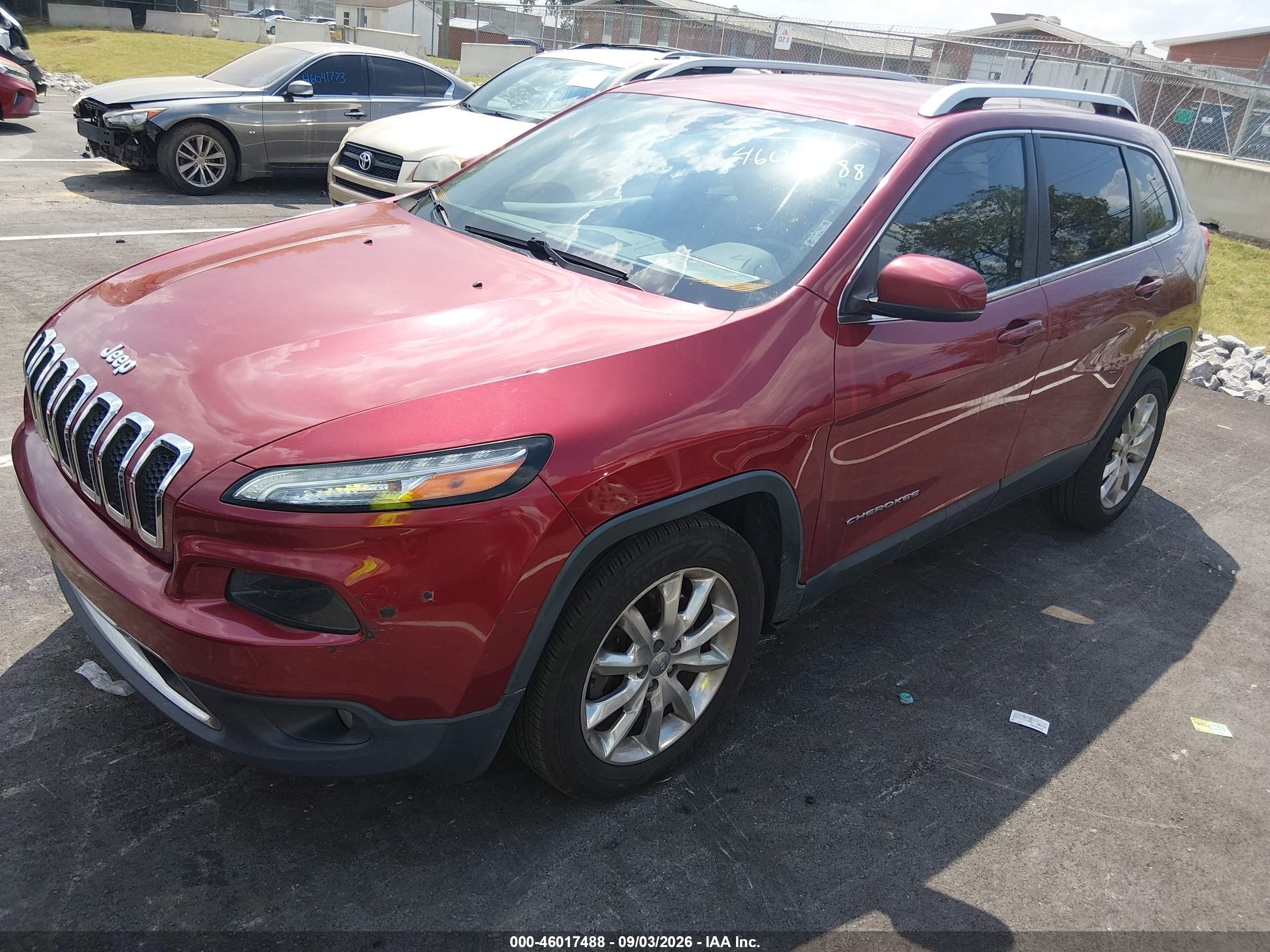 2015 Jeep Cherokee Limited Темно-бордовый vin: 1C4PJLDS7FW535910