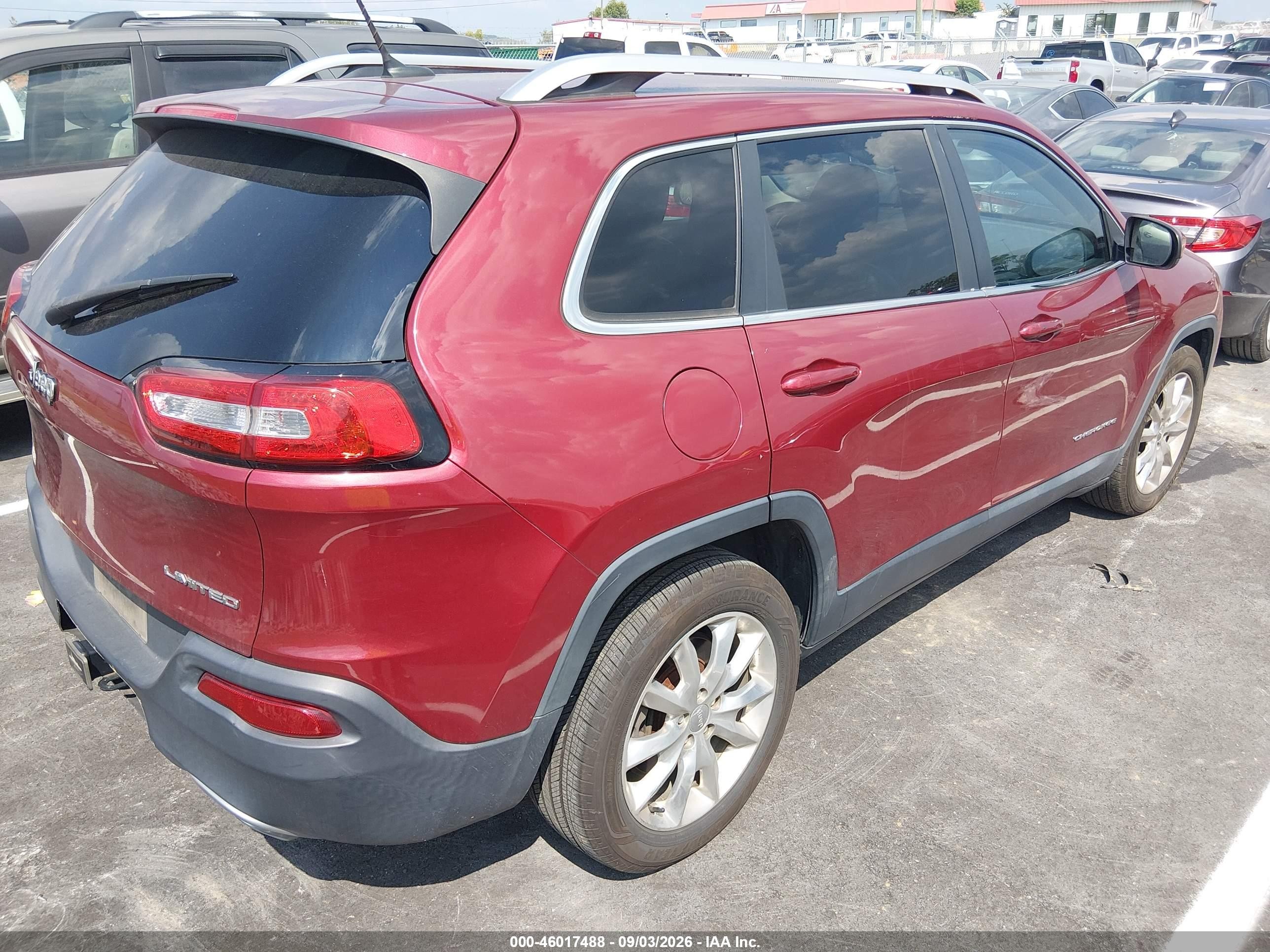 2015 Jeep Cherokee Limited Темно-бордовый vin: 1C4PJLDS7FW535910