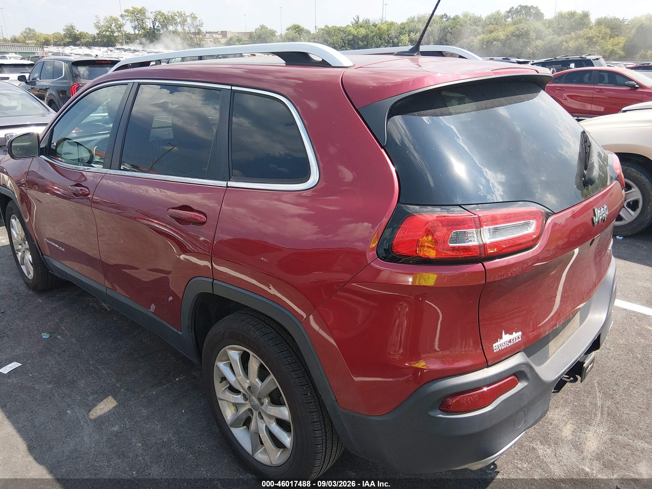 2015 Jeep Cherokee Limited Темно-бордовый vin: 1C4PJLDS7FW535910
