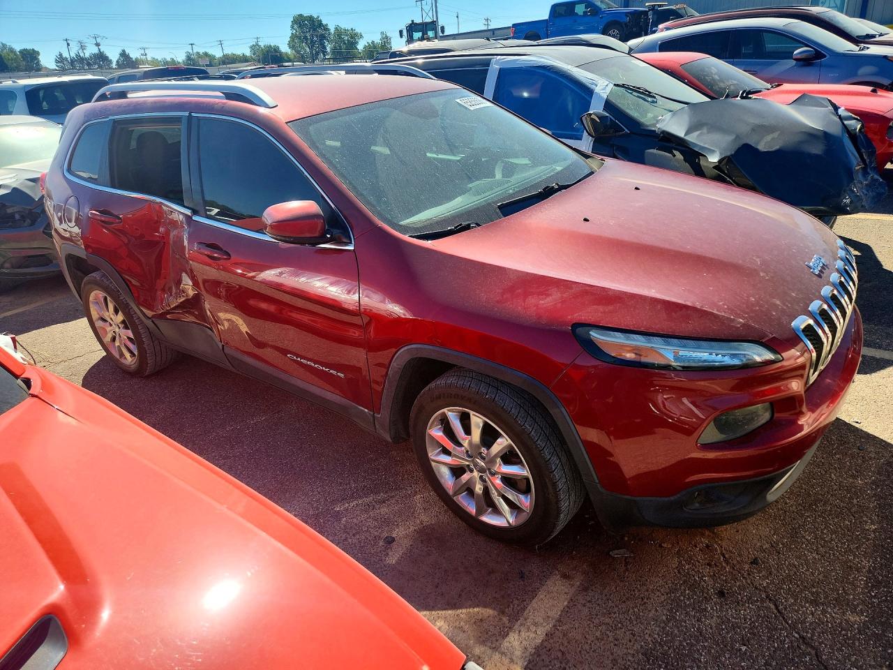 2014 Jeep Cherokee Limited Maroon vin: 1C4PJLDS8EW144134