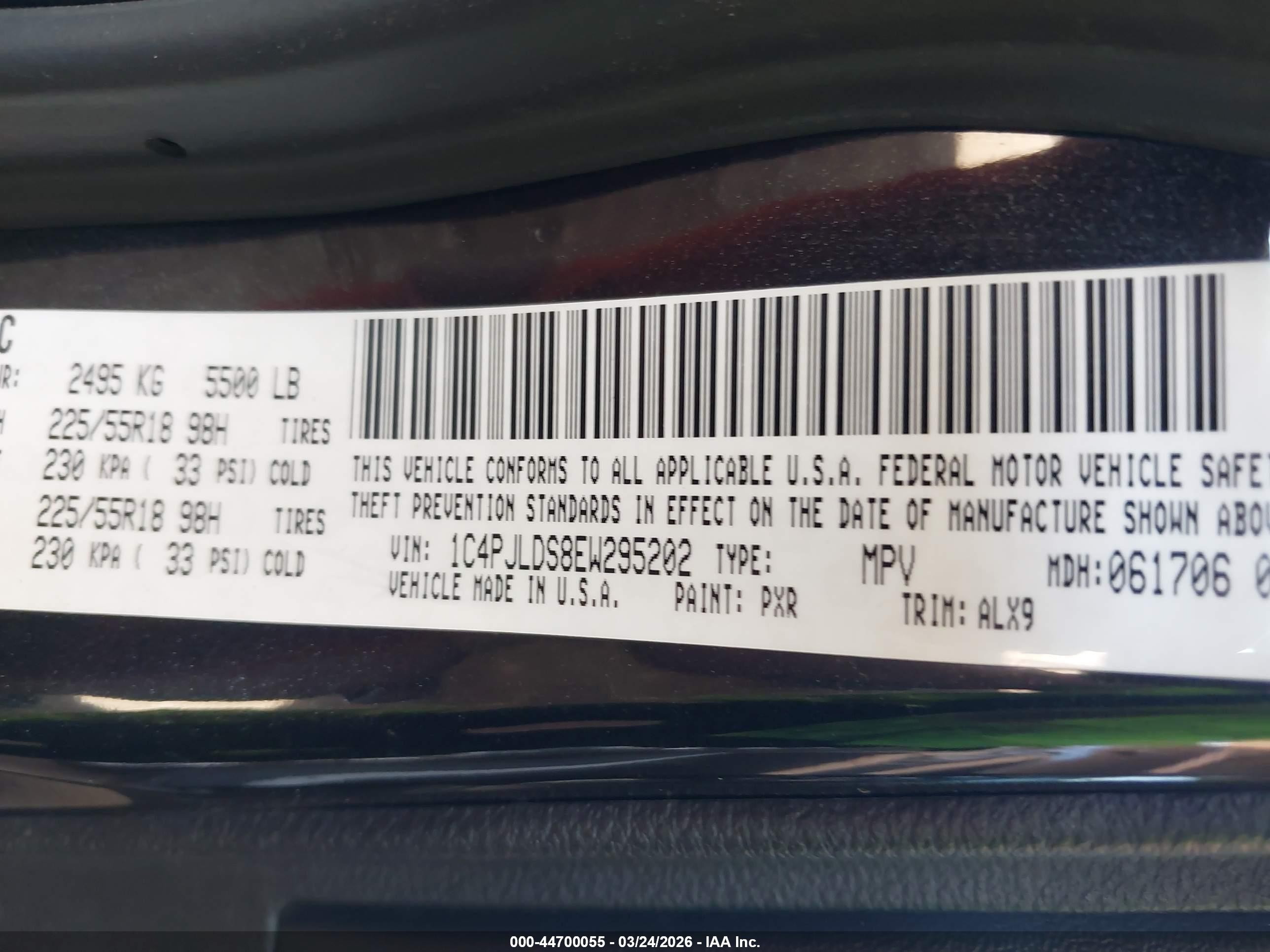 2014 Jeep Cherokee Limited Black vin: 1C4PJLDS8EW295202
