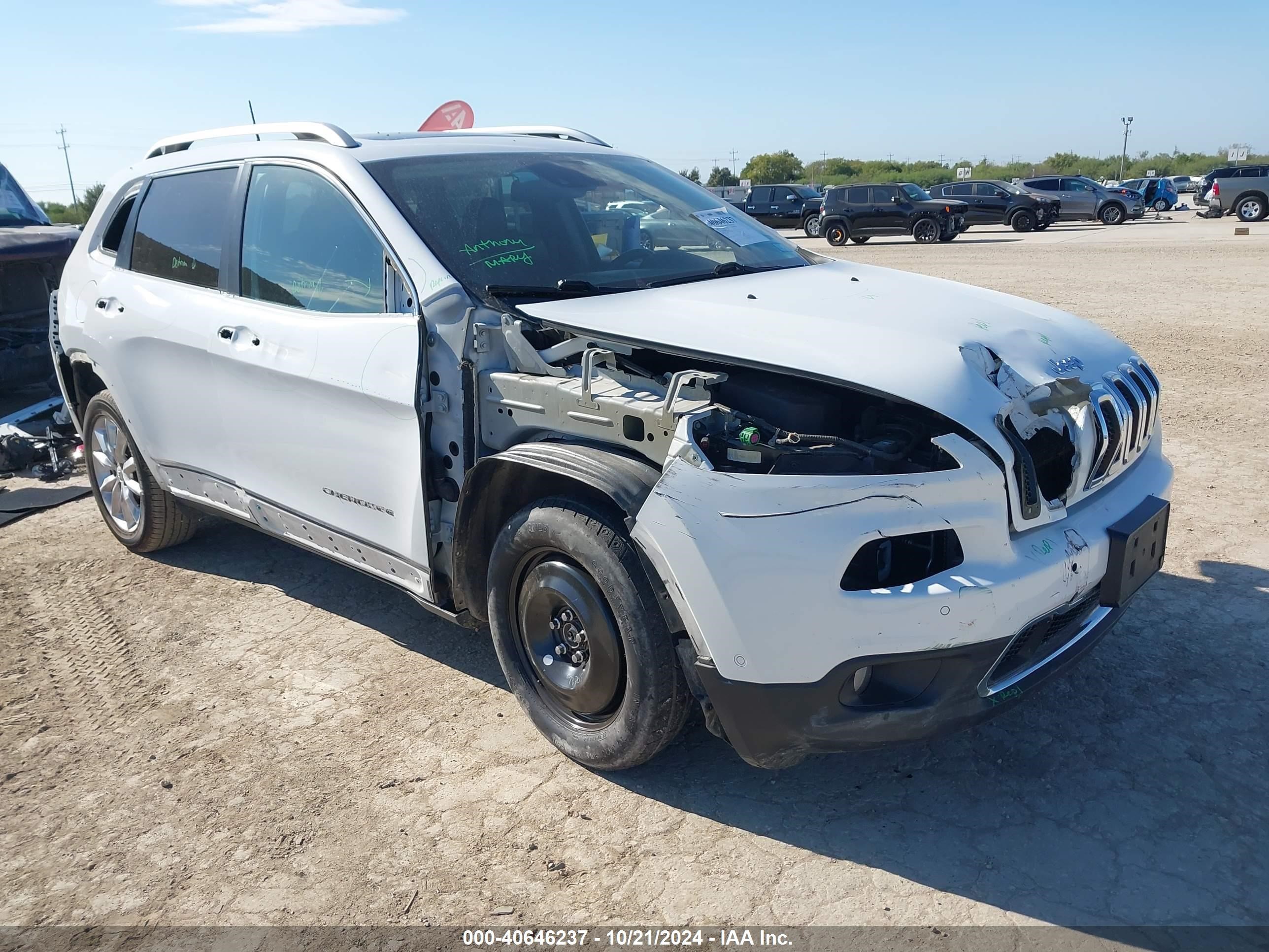 2017 Jeep Cherokee Limited Fwd White vin: 1C4PJLDS8HW642810