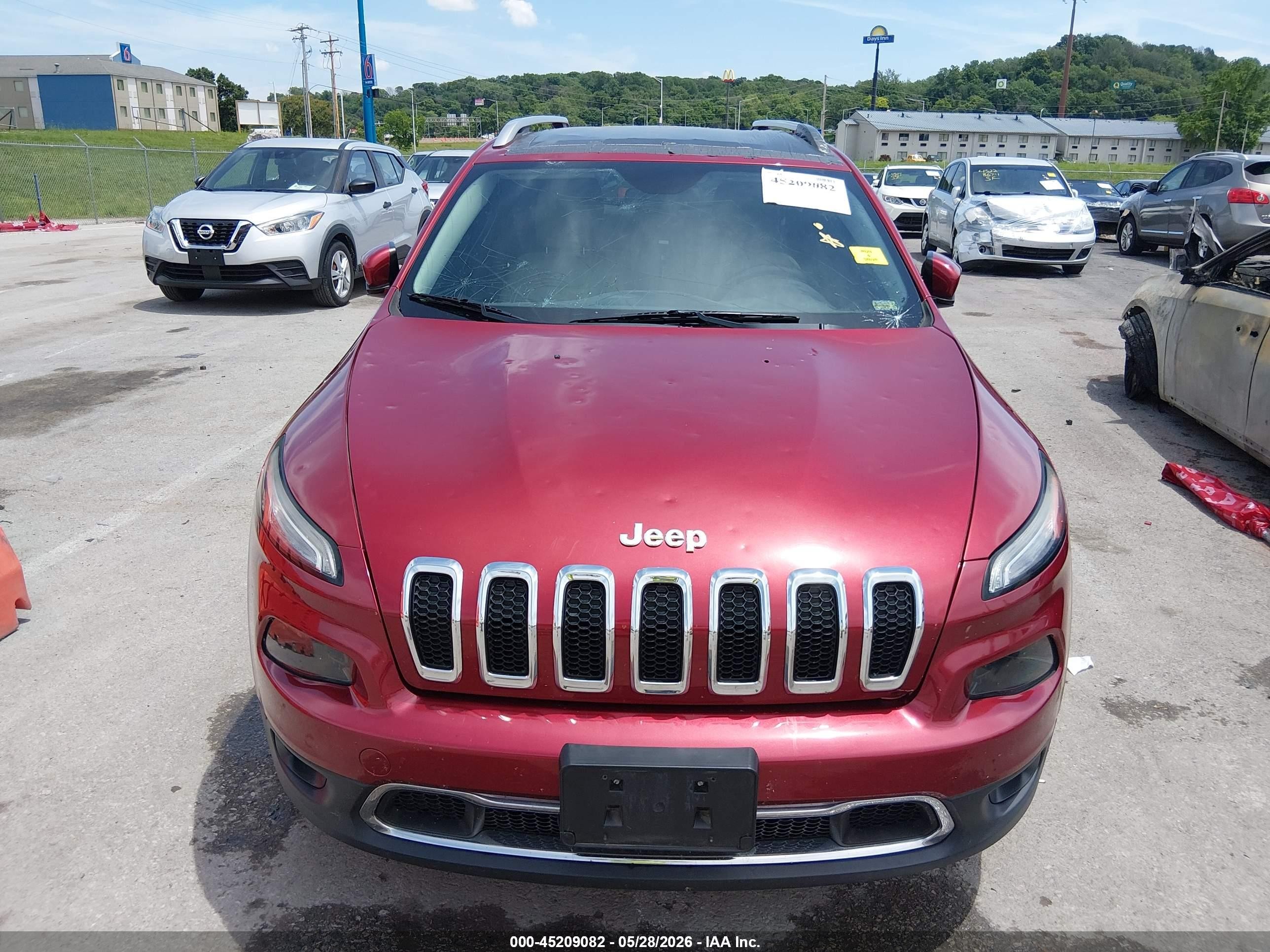 2015 Jeep Cherokee Limited Красный vin: 1C4PJLDS9FW517778